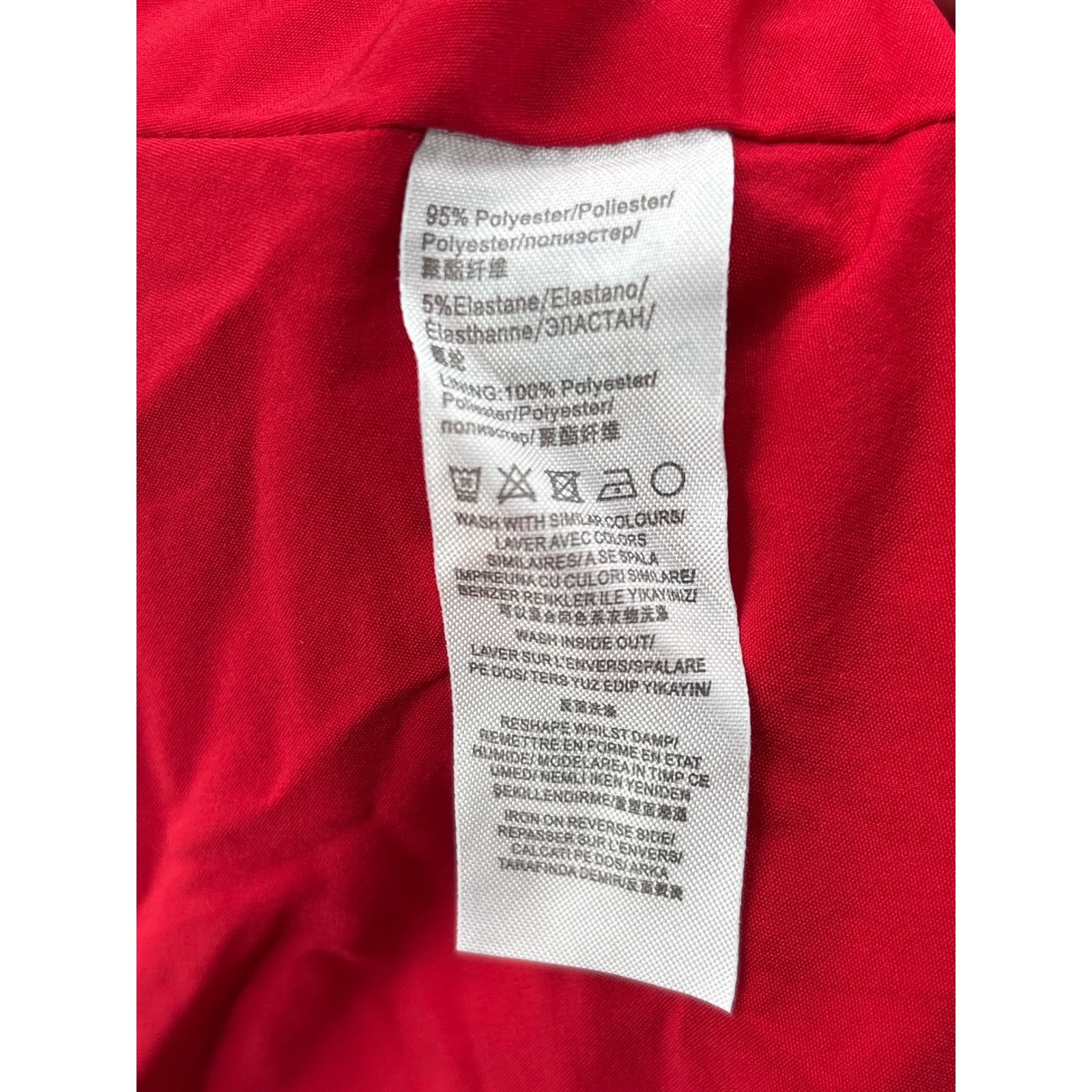 Extro&Vert Red Gathered Ruched Bubble Hem Mini Dress Size M