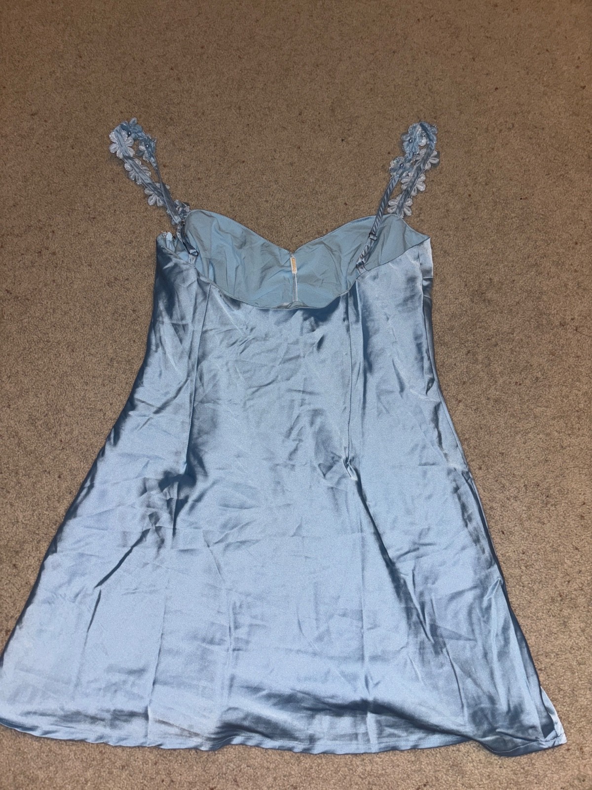 beginning botique marbelle blue satin dress size 8