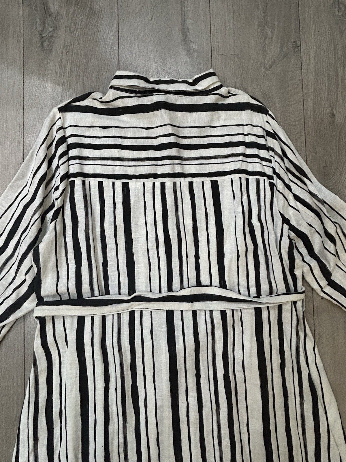 New Tags JD Williams Size 20 Midi Summer Cotton Shirt Dress Mono Stripe Print