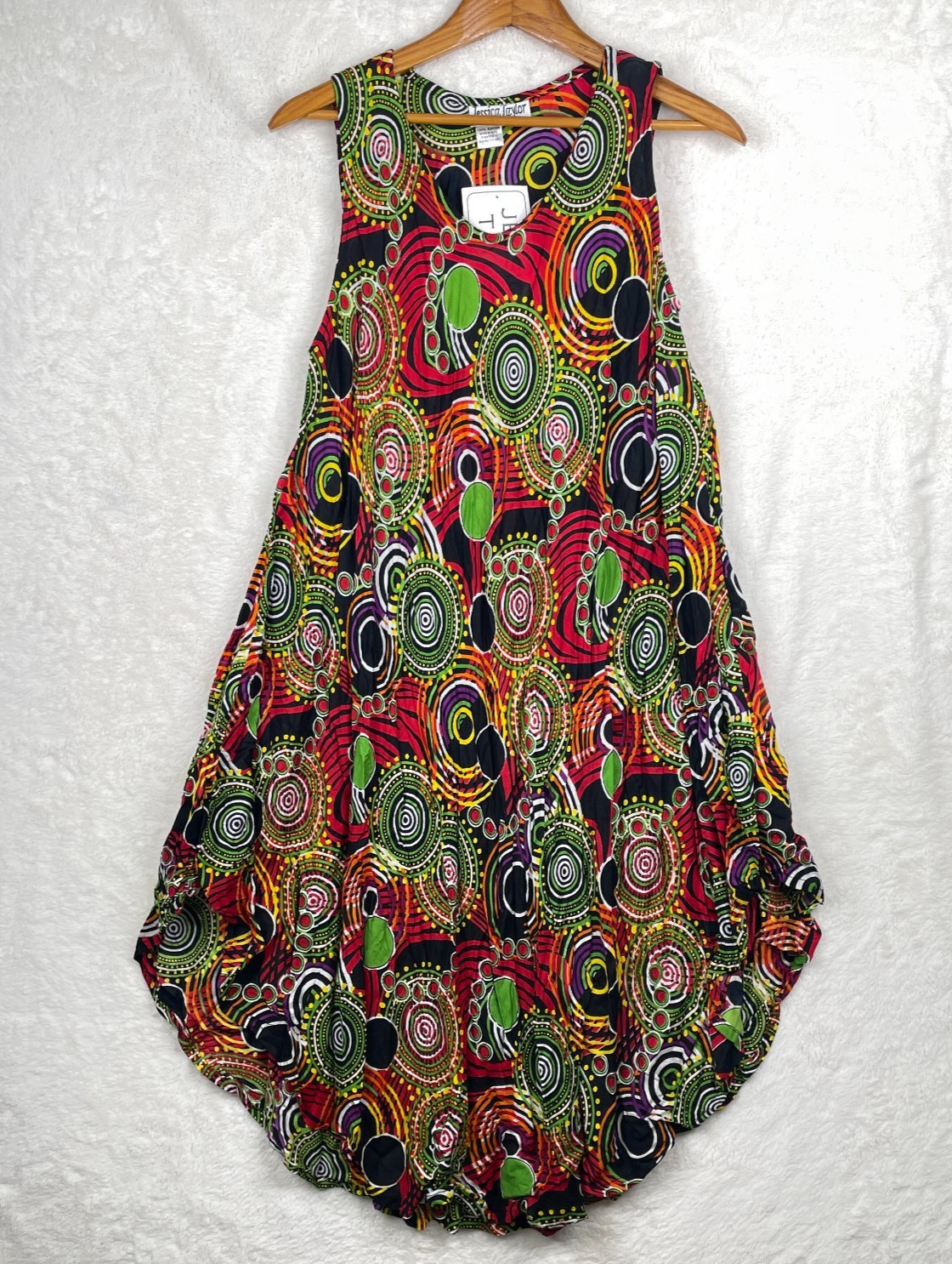 Jessica Taylor Beach Dress Hippie Boho Sundress Cover Up One Size Abstract NWT