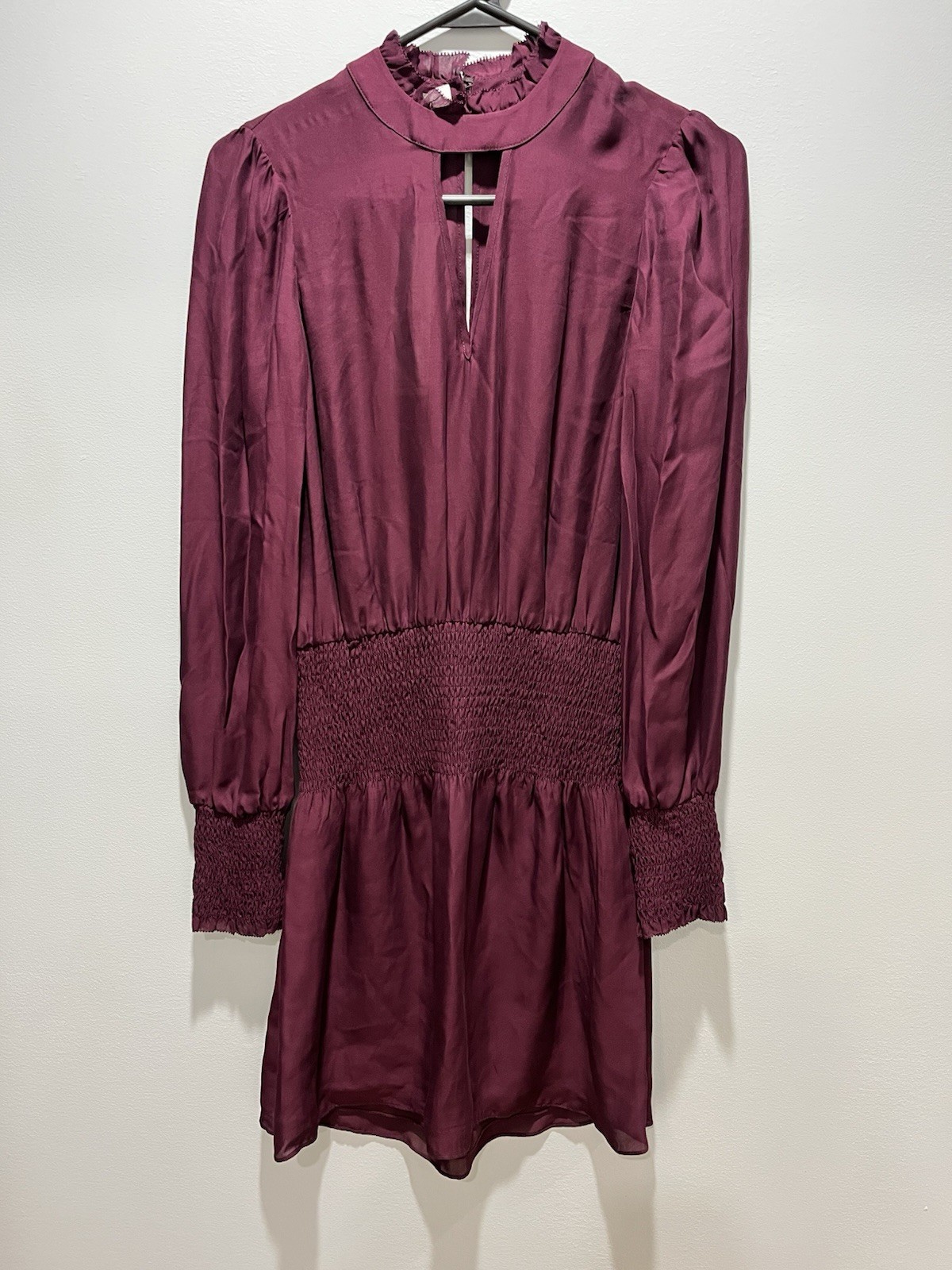 NWT Parker NYC Cordovan Silk Dress Sz XS Repairable Back Seam. See picture