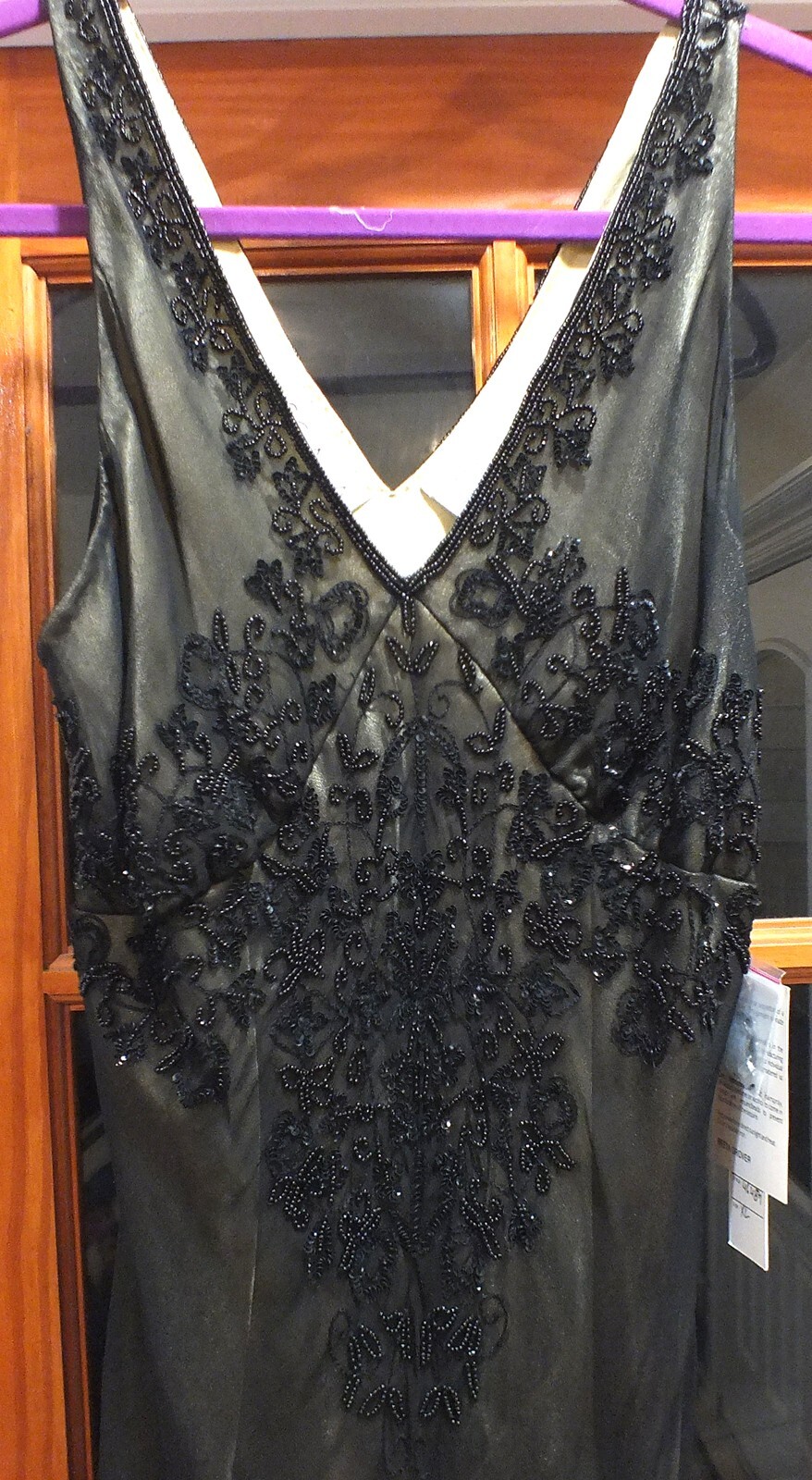 Beautiful Scala Beaded Black Silk Women’s Dress Sz. XL Brand New/Tags