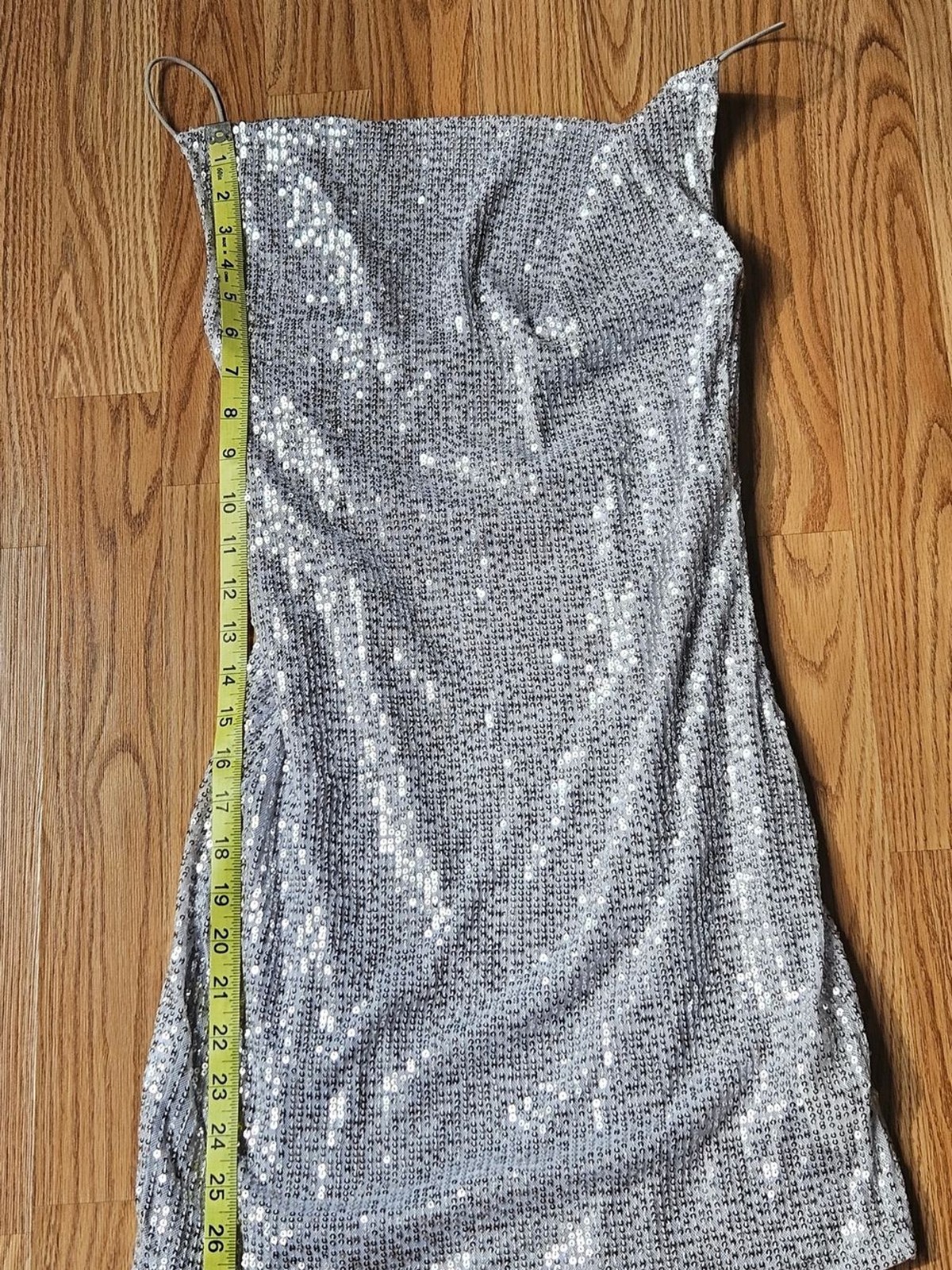 Bluesteel Silver Sequin Cowl Neck Mini Dress Size P / XS Party Night Out Holiday