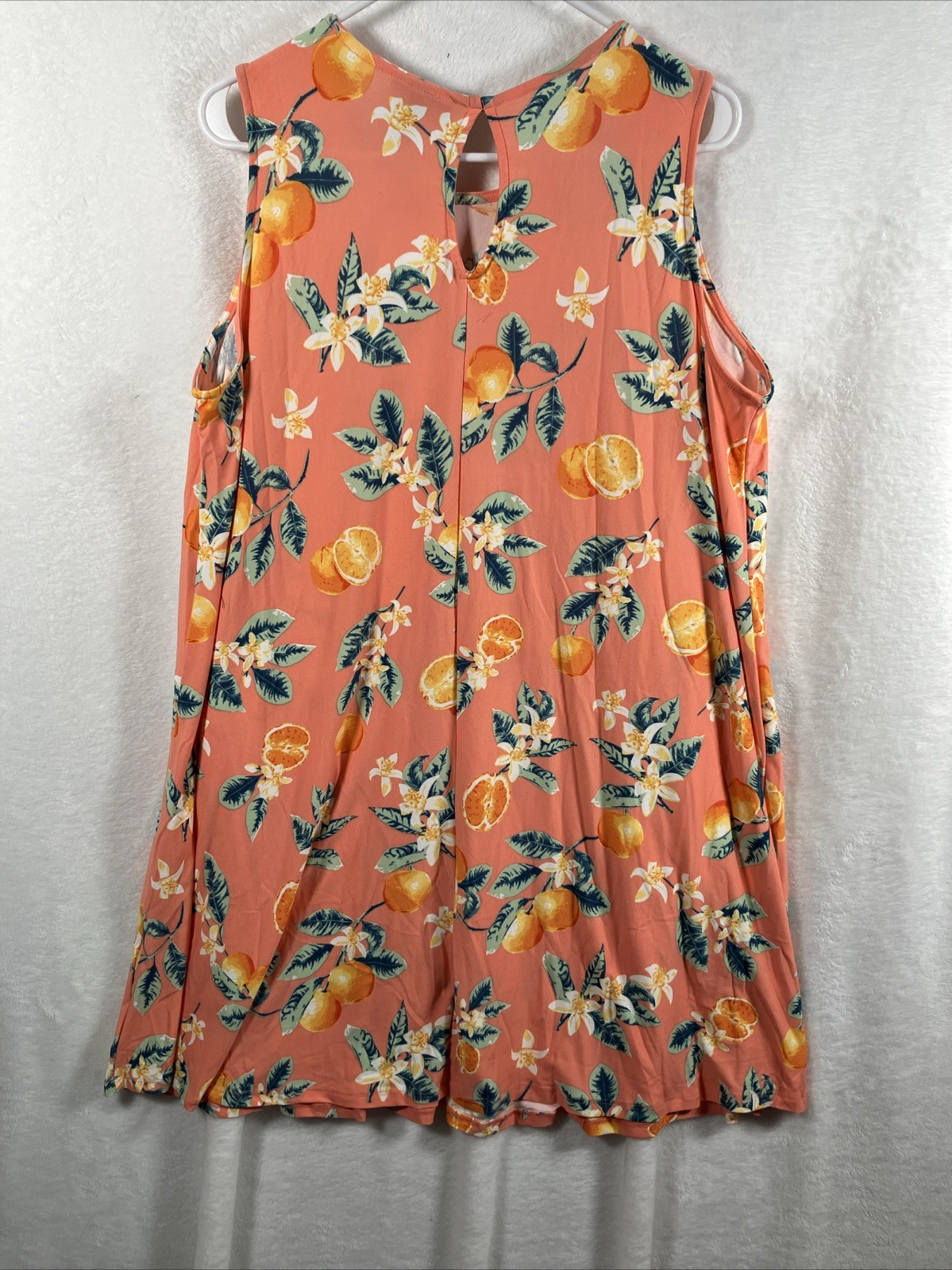 Allison Brittney Fruit Floral Shift Dress Plus 1X Citrus Print Swing Summer NWT
