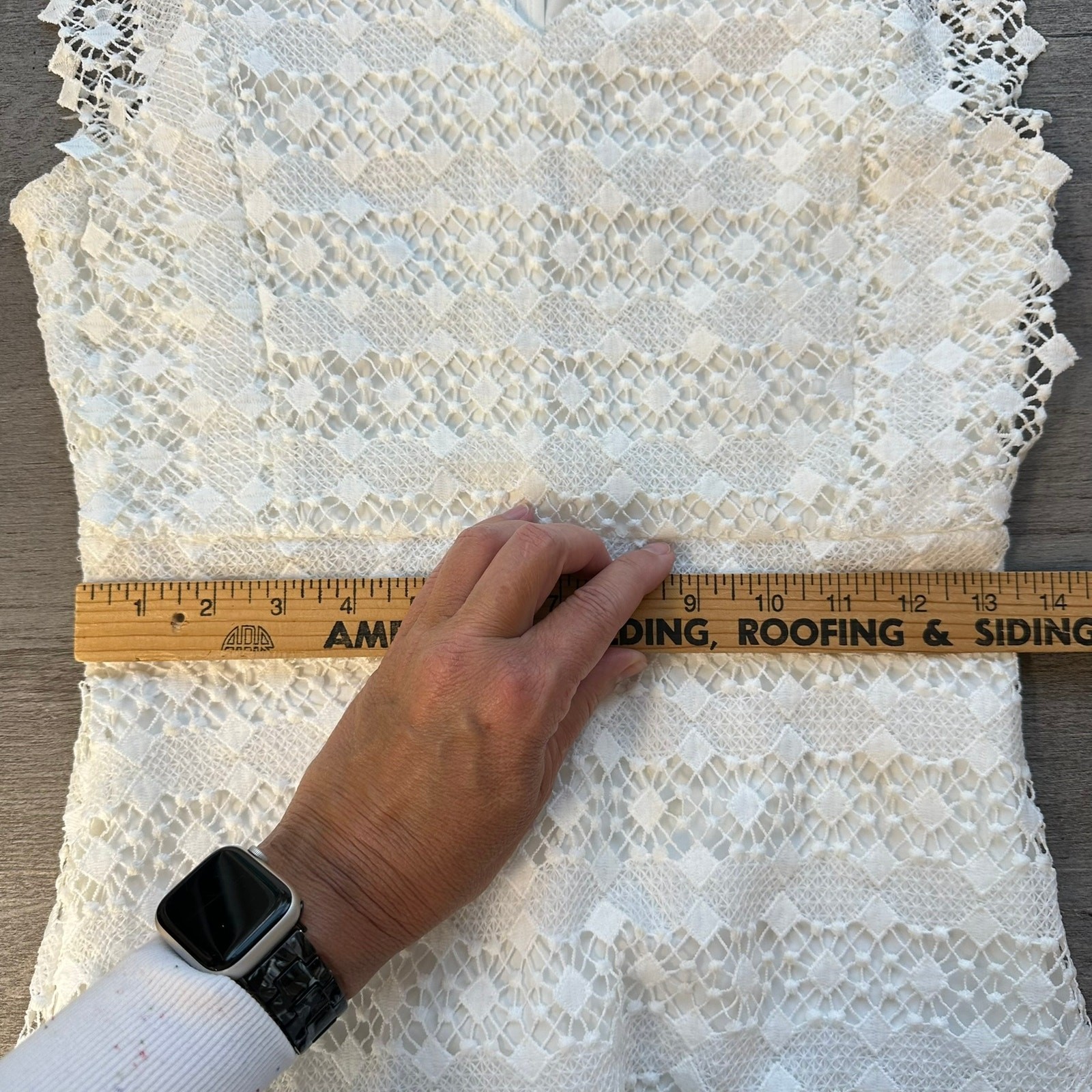 AmyLynn Flutter Sleeve White Lace Dress A-Line Small