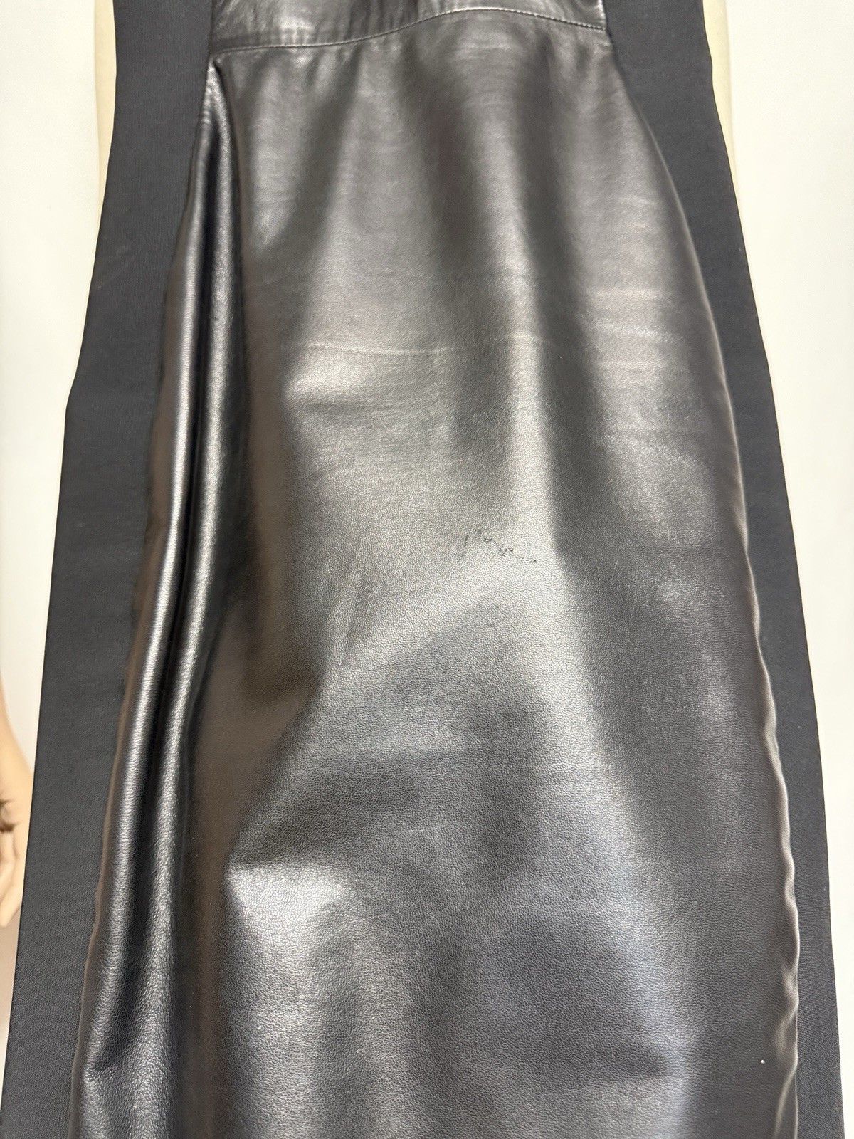Versace 2019 Black Leather Gold Medusa Brooch Dress IT 38