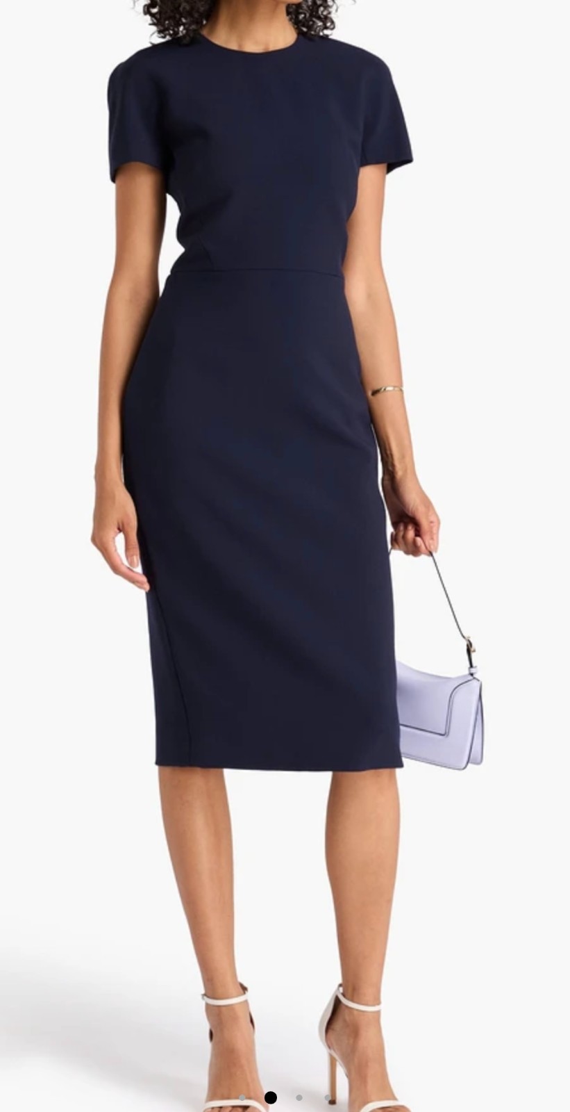 Victoria Beckham crepe Navy Blue T Shirt Midi Dress UK14 US10 Meghan Markle