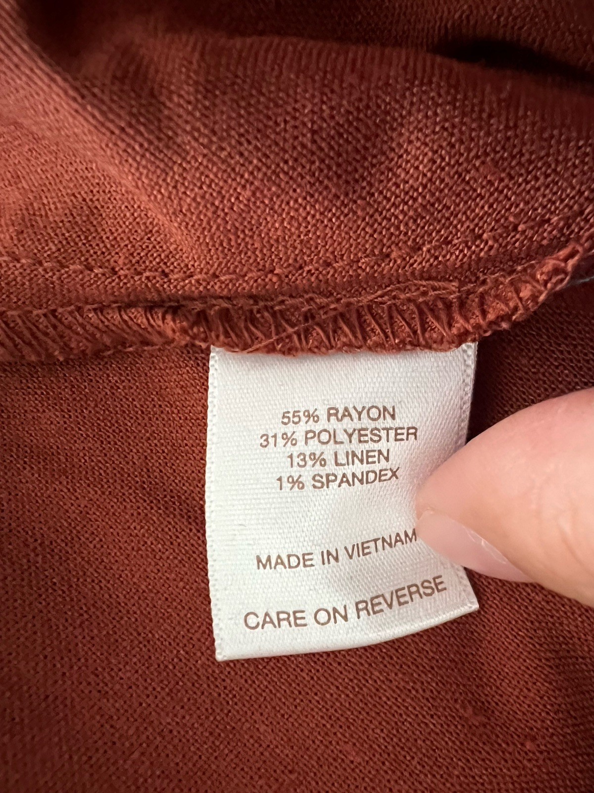 Eva Mendes NY&CO Dress Rust Color Rayon Linen Womens Size 16 NEW