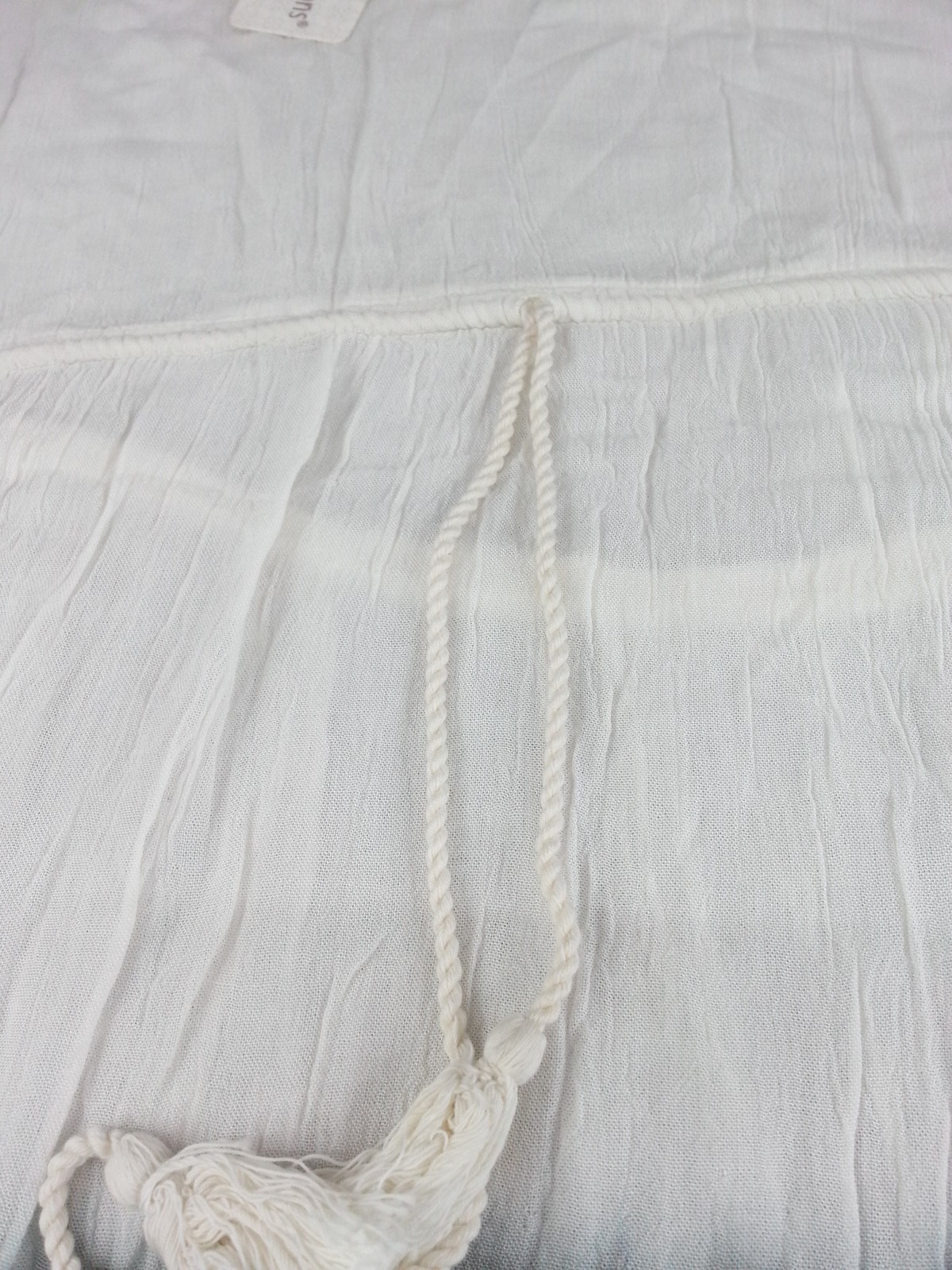 NWT Cute Options Womens XL Ombre Rayon Beach Dress White Beach Tassel Drawstring