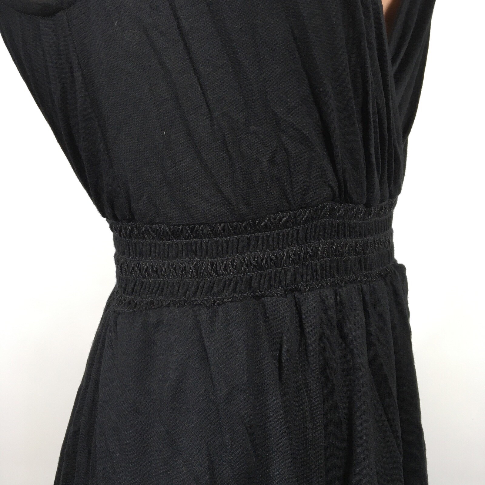 Ella Moss Crossover Braided Knotted Strap Black A-Line Fit Flare Summer Dress XS