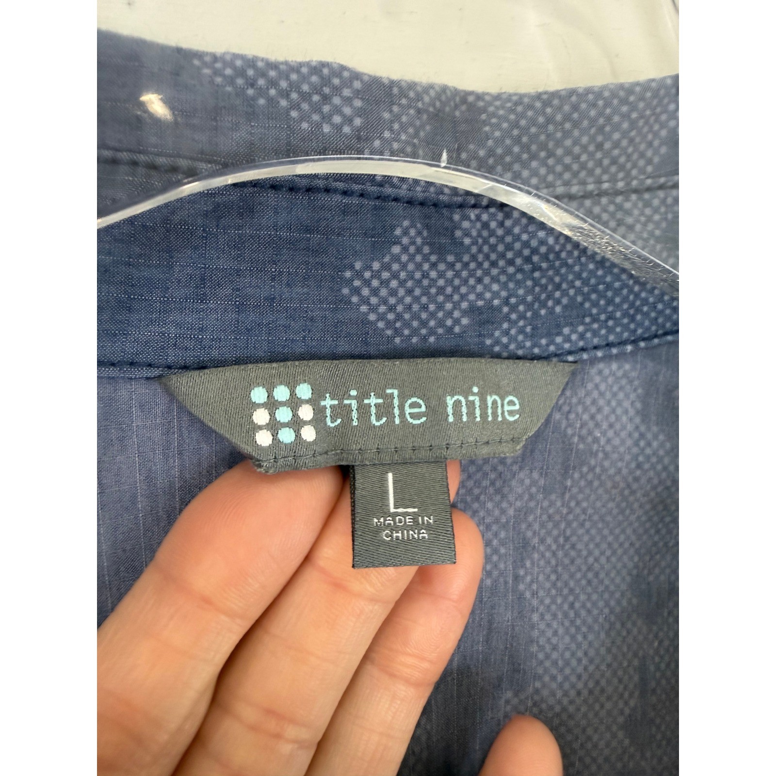 Title Nine WREN Pullover Camo MINI Dress Women L Blue Utility SHIRT DRESS MIKU