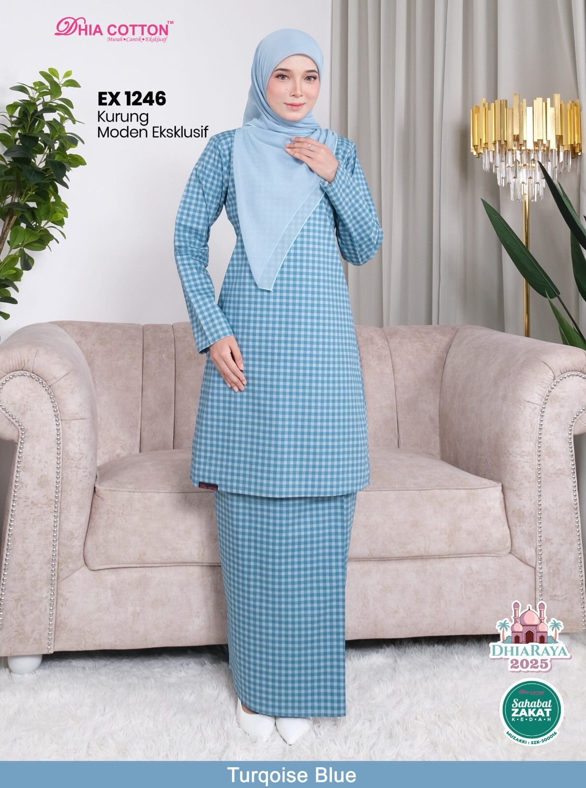 Baju Kurung Moden cotton S Labuh Longgar Kain Lipat ala Batik inc. shipping fee