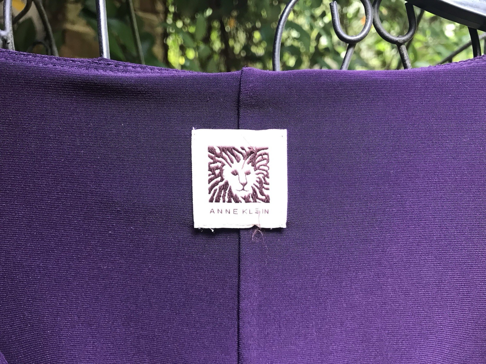 Anne Klein- EGGPLANT PURPLE POLYKNIT MIDI WRAP DRESS- Size XL/1X?- EUC