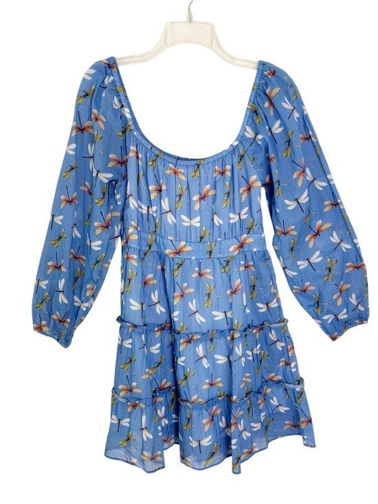 NEW OLIVIA BY LIVRO Cotton Cin Cin Mini Dress Dragonflies XS retail $375
