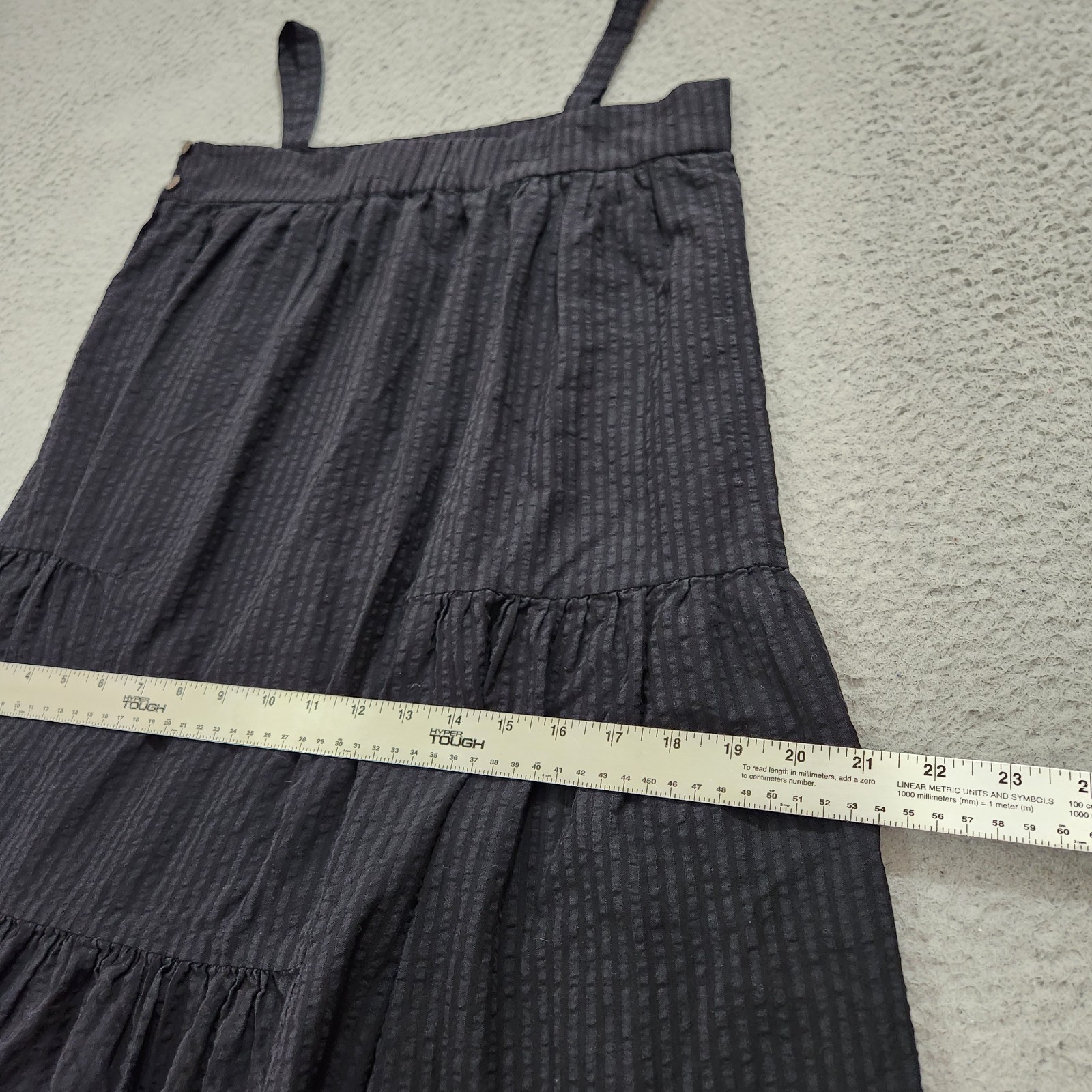 Jenni Kayne Dress Womens Extra Small Black Seersucker Sundress Lightweight Lined