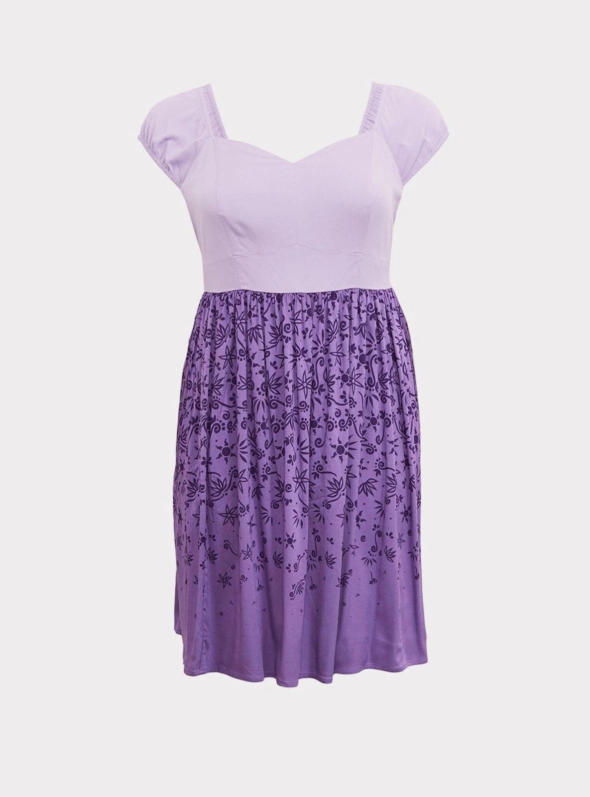 Torrid Disney Tangled Rapunzel Purple Lantern Wisteria Peasant Dress Size 17