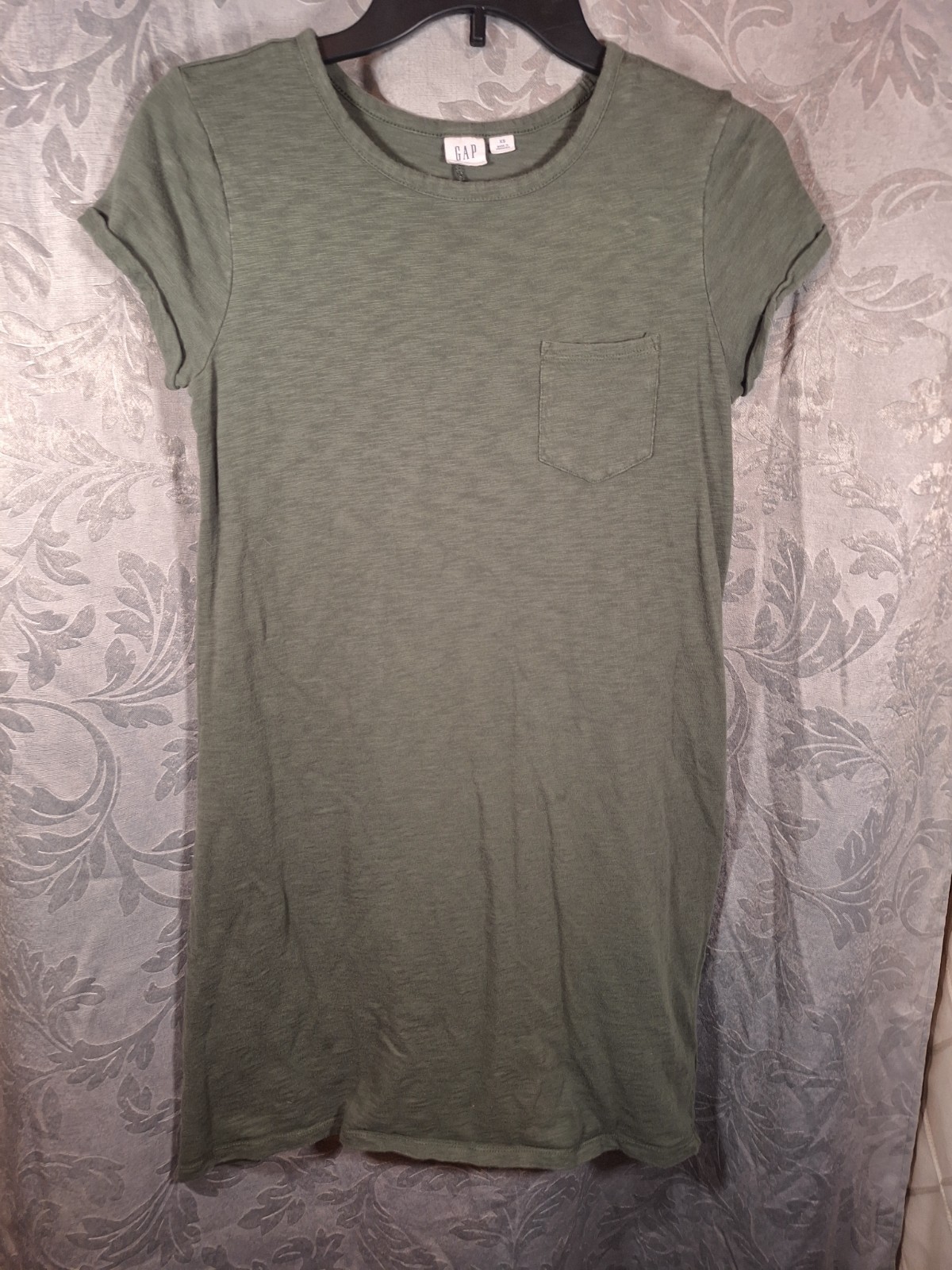 Gap 100% Cotton T-Shirt Dress Olive Green Women’s XS