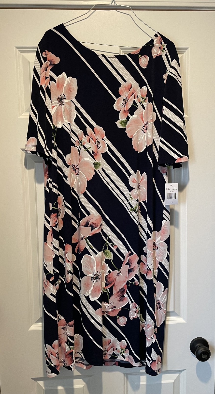 RNStudio by Ronni Nicole NWT Women’s Midi Dress Navy Pink White Floral Size 18