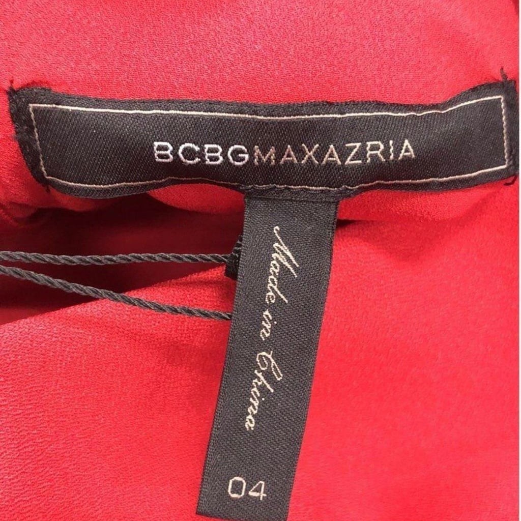 NWT BCBGMAXAZRIA Ruffle Keyhole Mini Dress in Rio Red