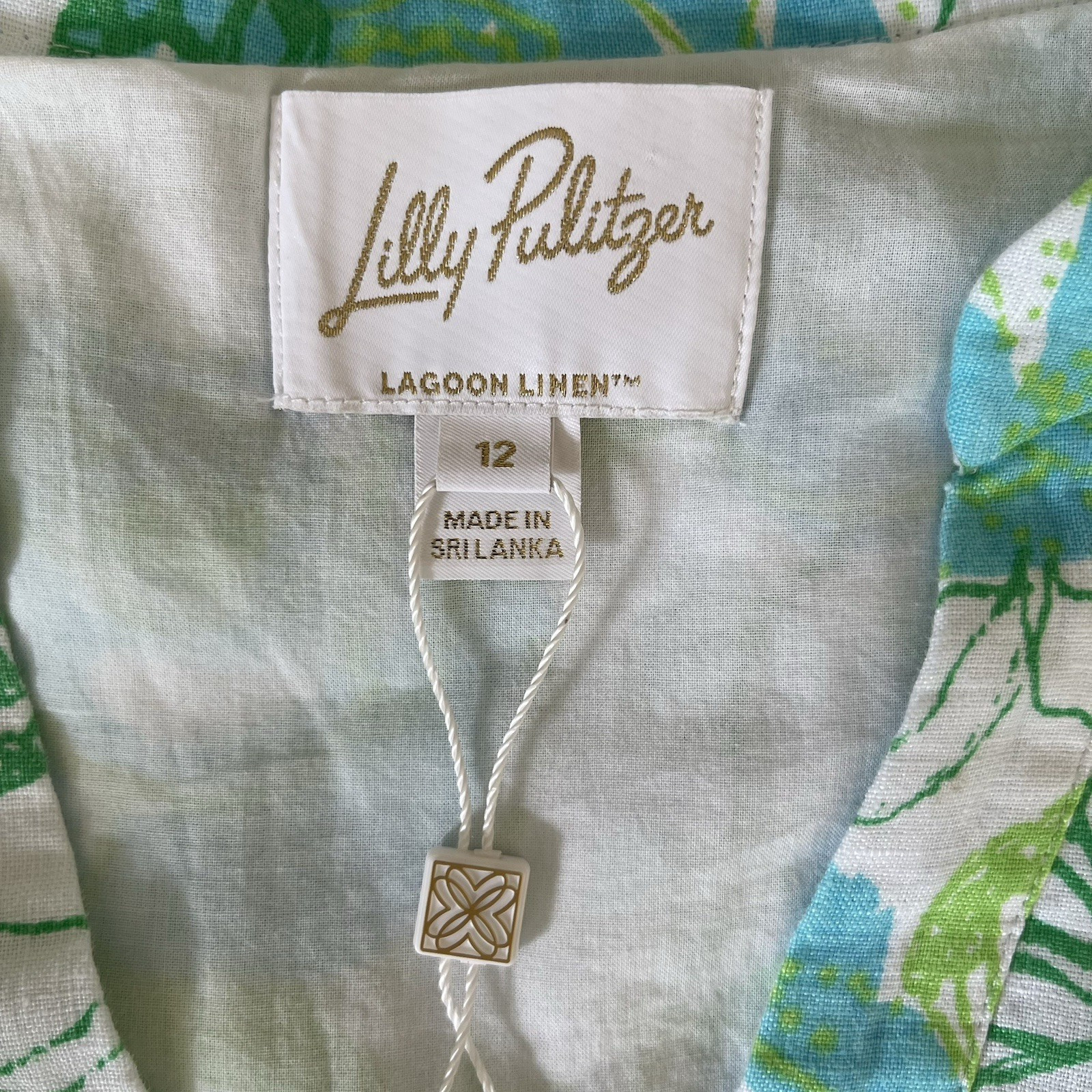 NWT Lilly Pulitzer Lagoon Linen Dress Mialeigh Resort Monarch Rose Butterfly 12