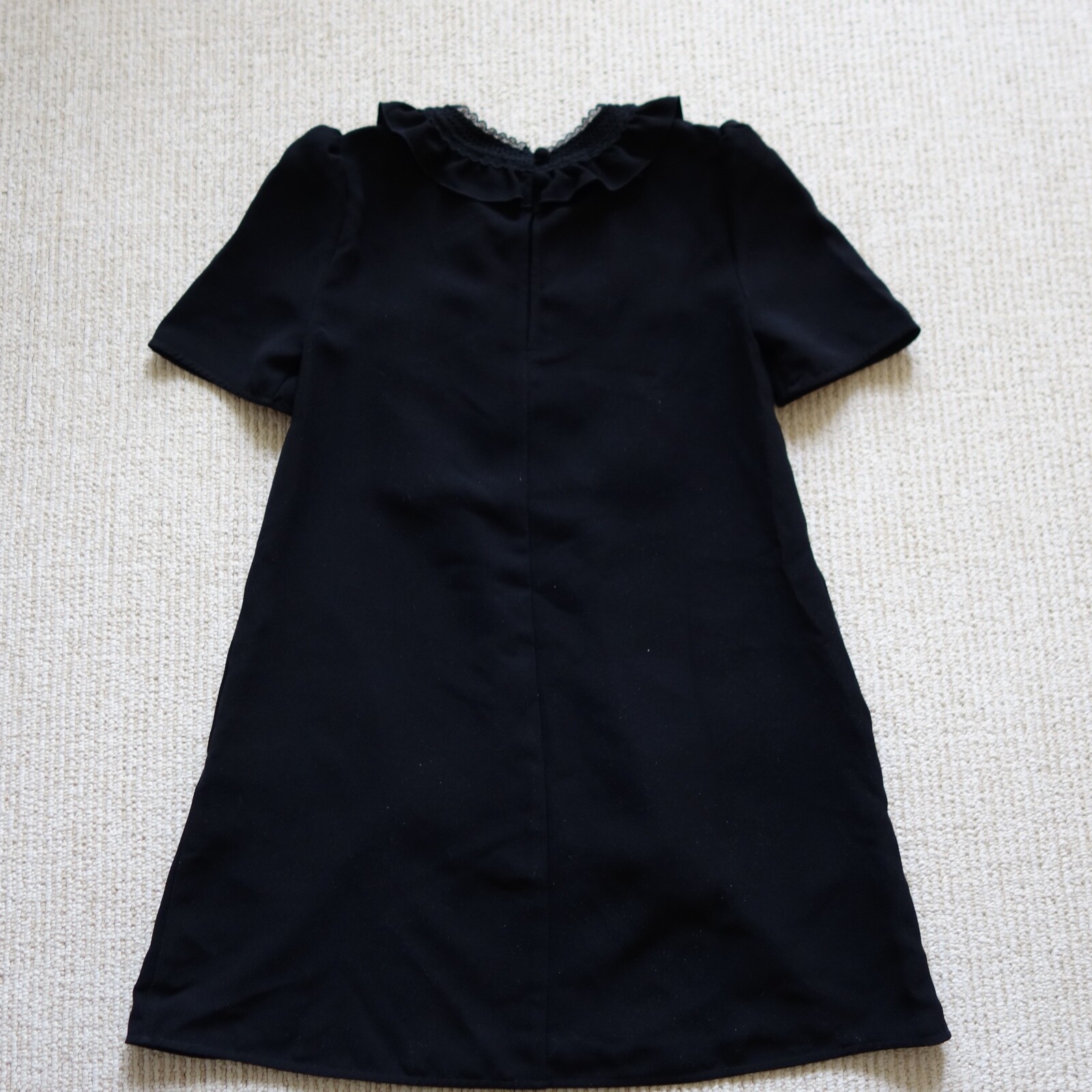 Self-Portrait Black Lace Bib Crepe Mini Dress UK 6 US 2