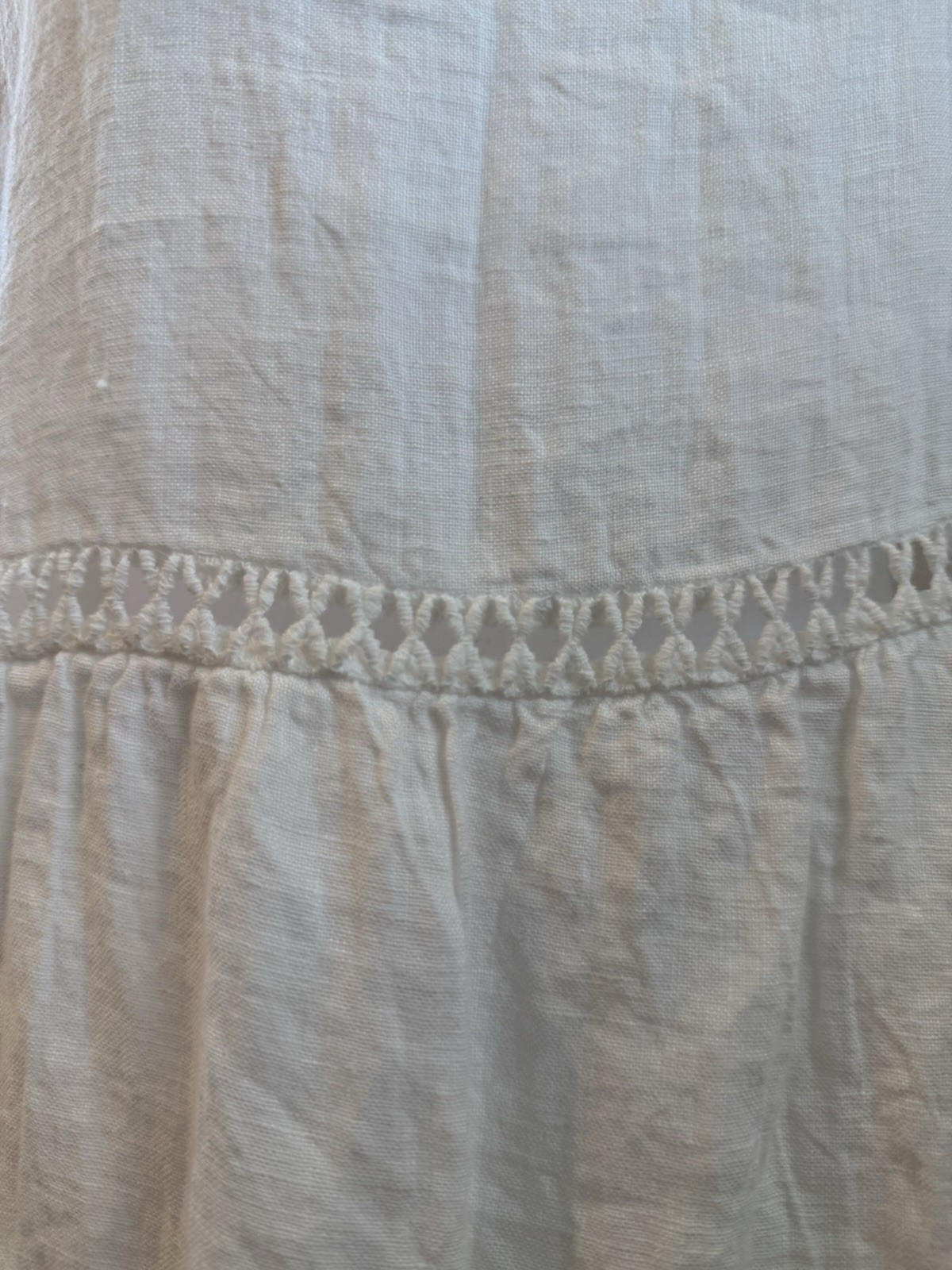 Valentina Naldi Linen Crochet Trim Beach Pics Summer midi Dress sz from Italy