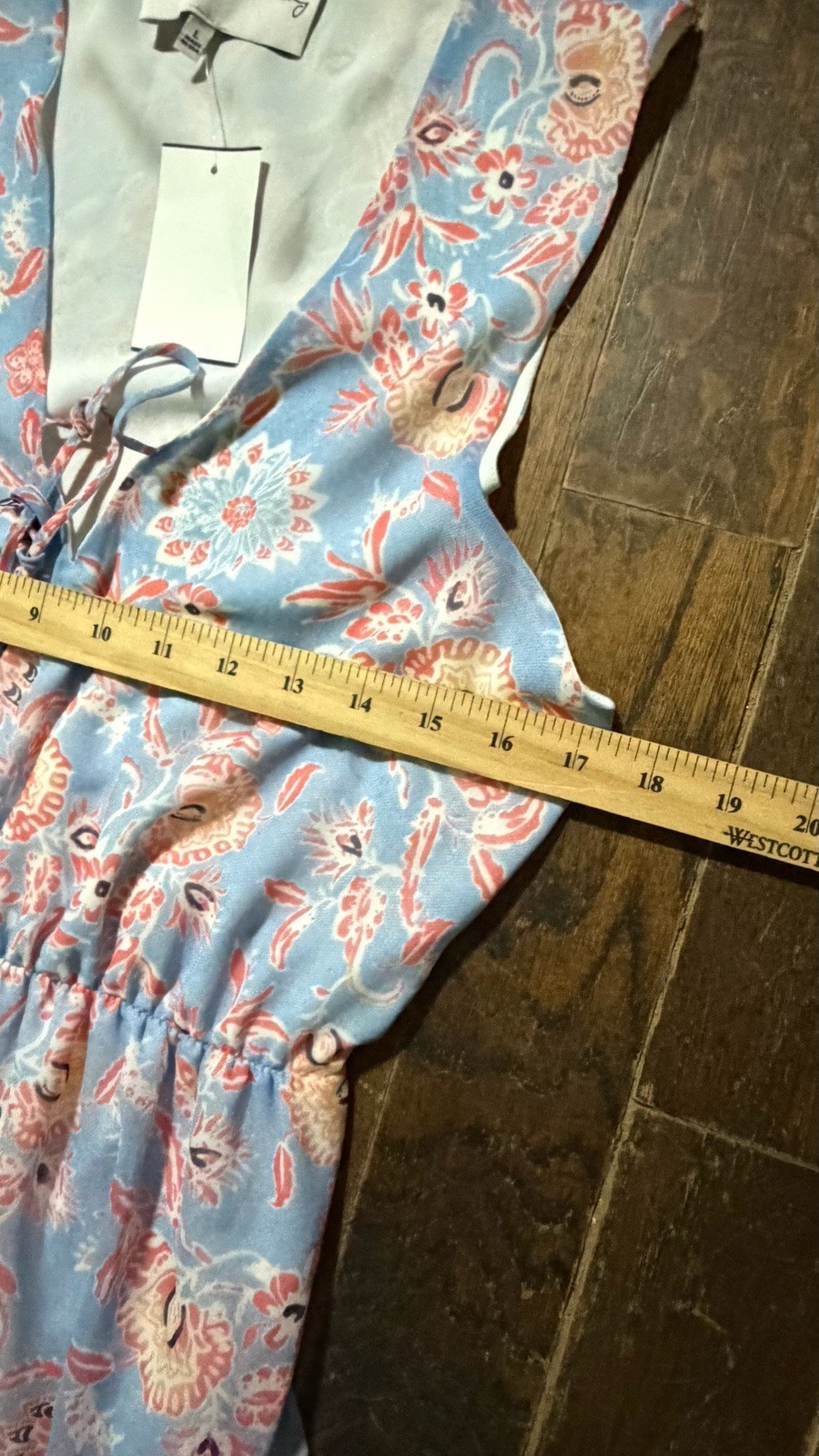 Charles Henry Blue Maxi Dress with Floral Print Size. Large Nordstrom’s NWT
