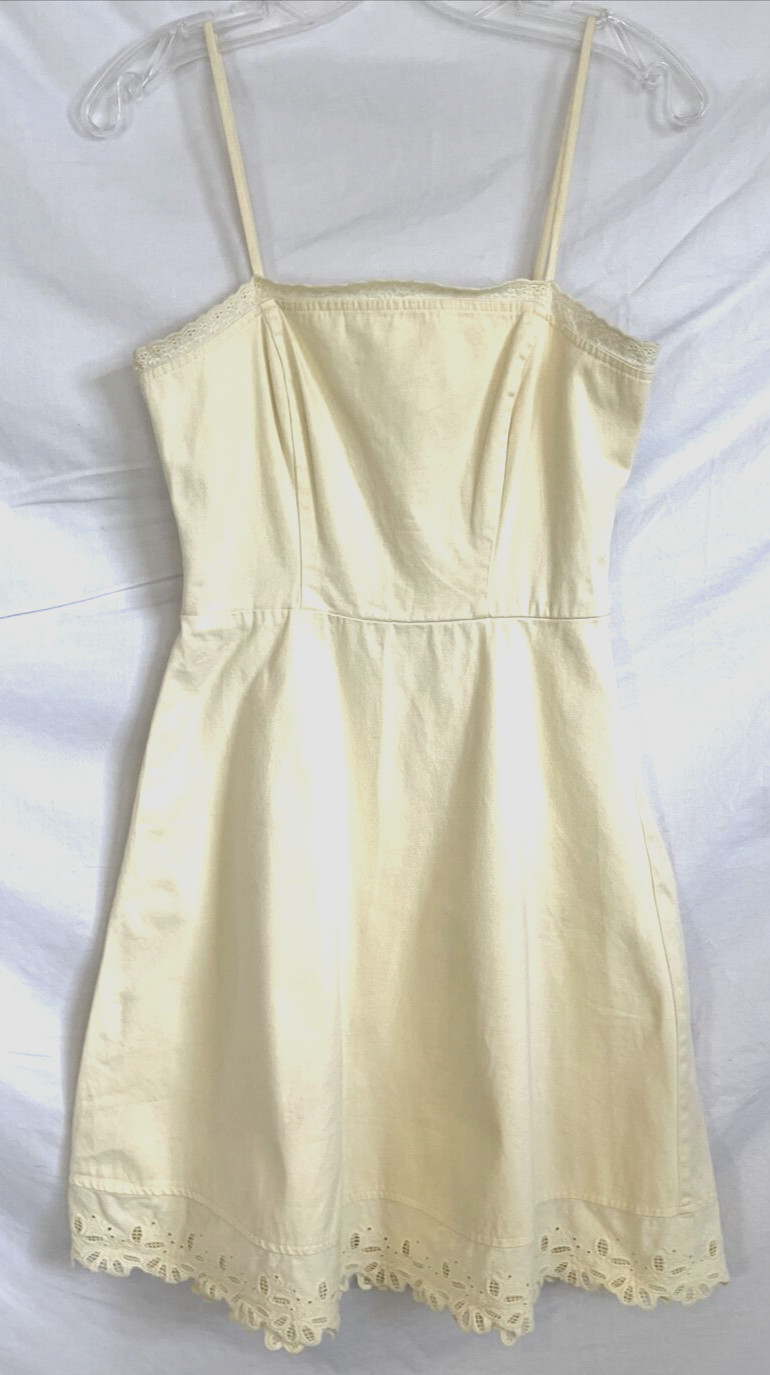 My Michelle Spaghetti Strap A Line Dress Sz 5 Yellow Lace Trim Women CB2U
