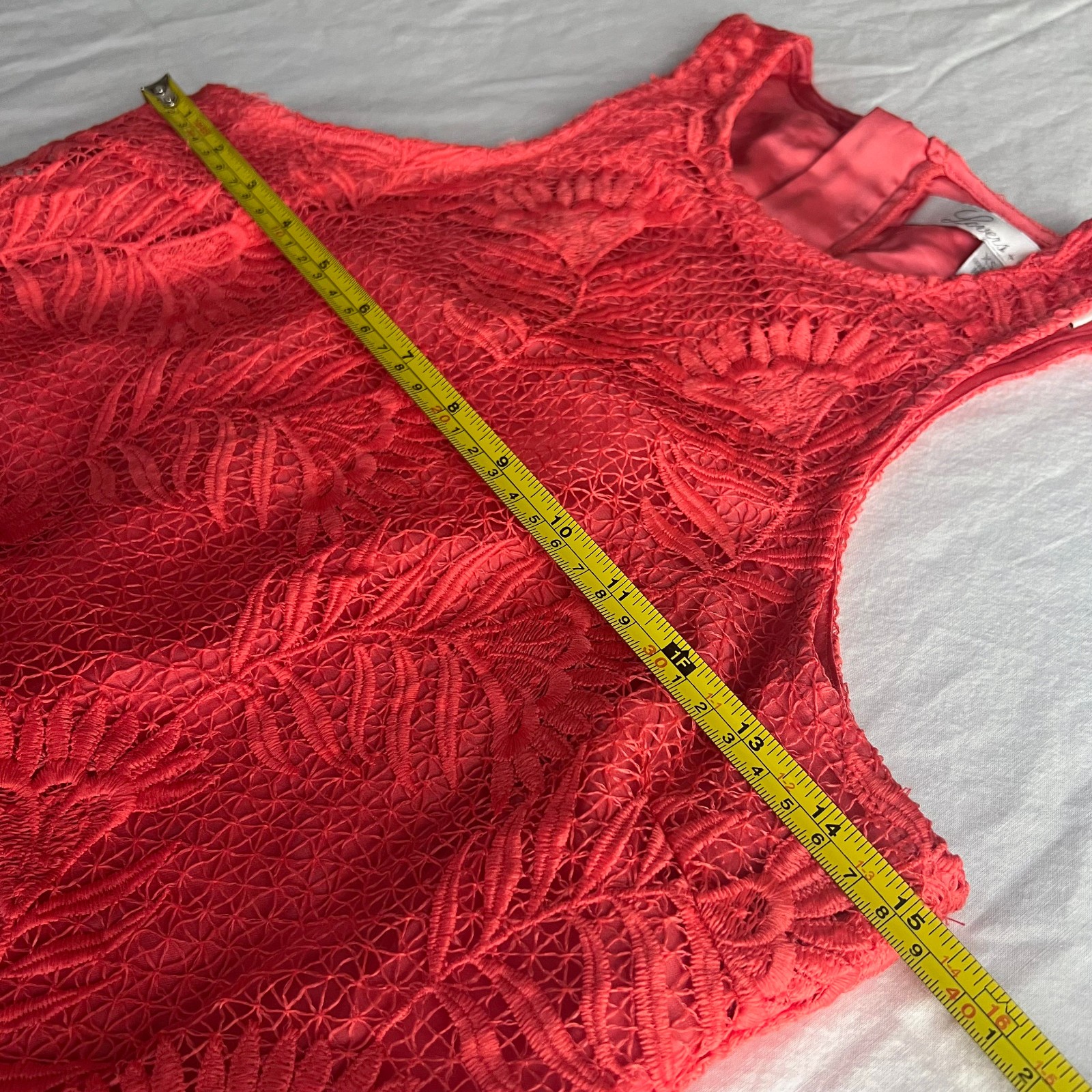 Lovers + Friends Caspian Lace Mini Shift Dress Coral XS Boho Revolve