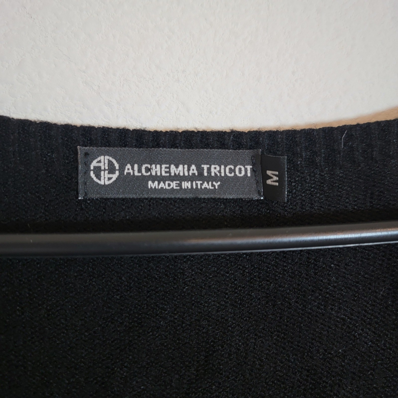 Alchemia Tricot Made in Italy Medium Black Sleeveless Maxi Knit Dress Minimalist