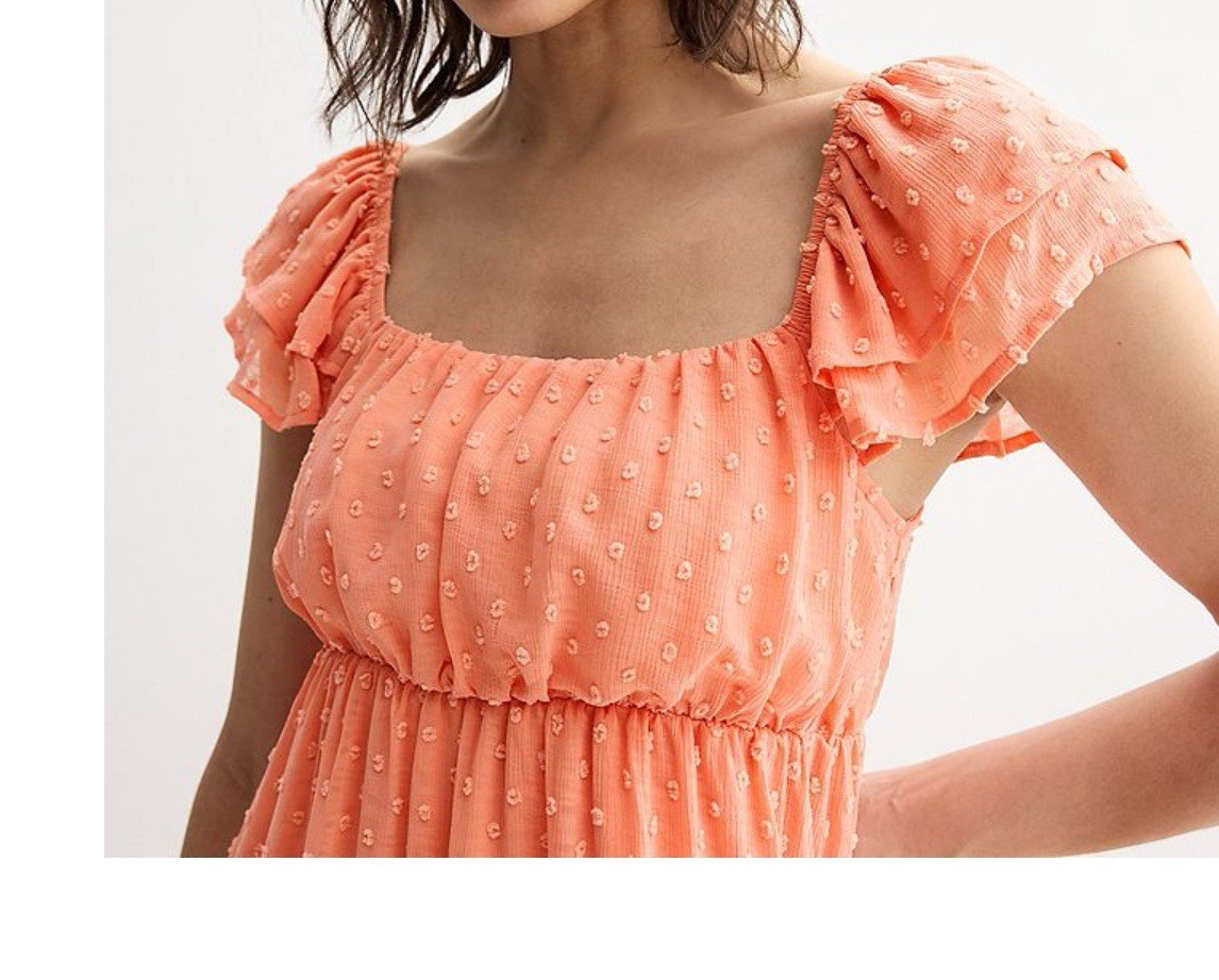 Rewind Junior Size XL Flutter Sleeve Clip Dot Dress