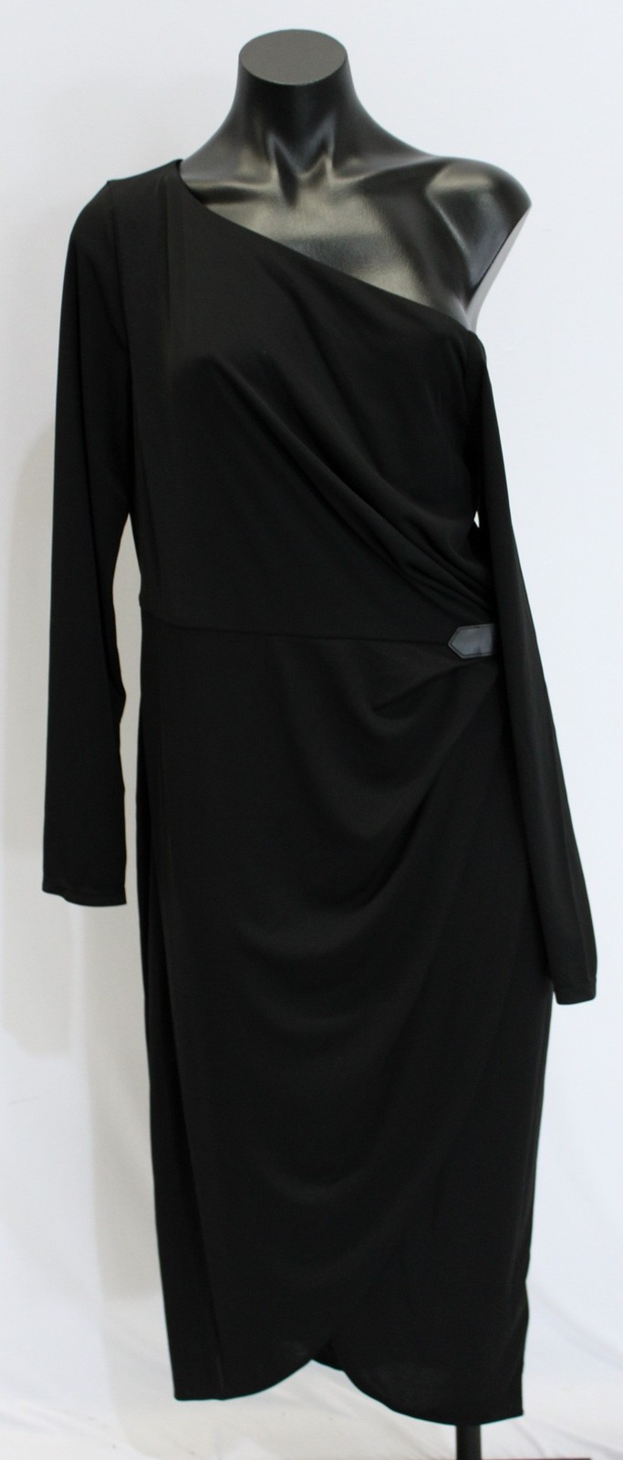 Lauren Ralph Lauren Women’s Buckle Jersey Off-Shoulder Dress CA4 Black Size 12