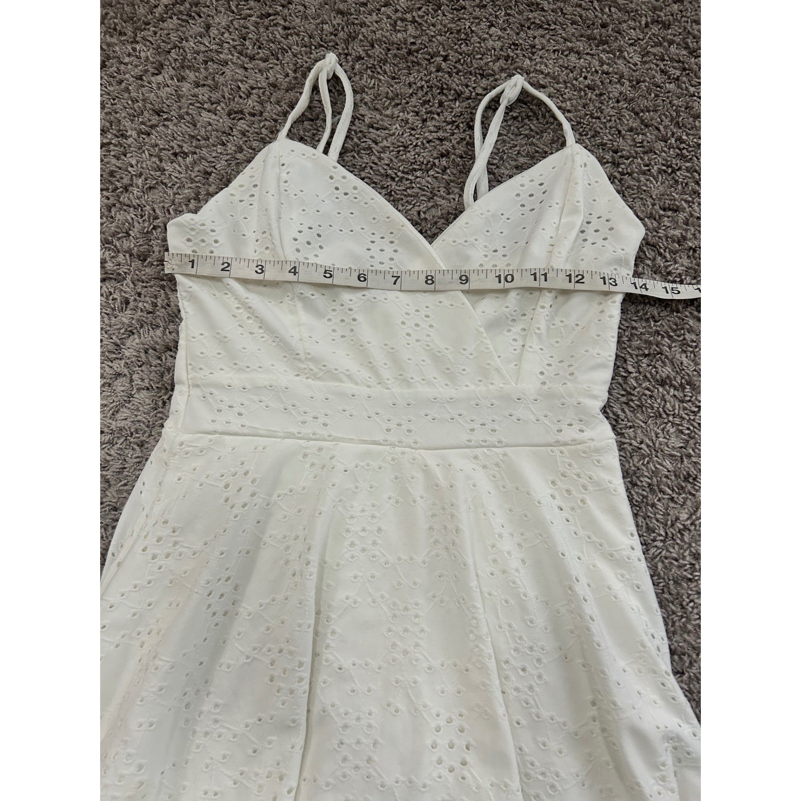 J for Justify White Eyelet Wrap Mini Dress Flirty Summer Beach Vacation S