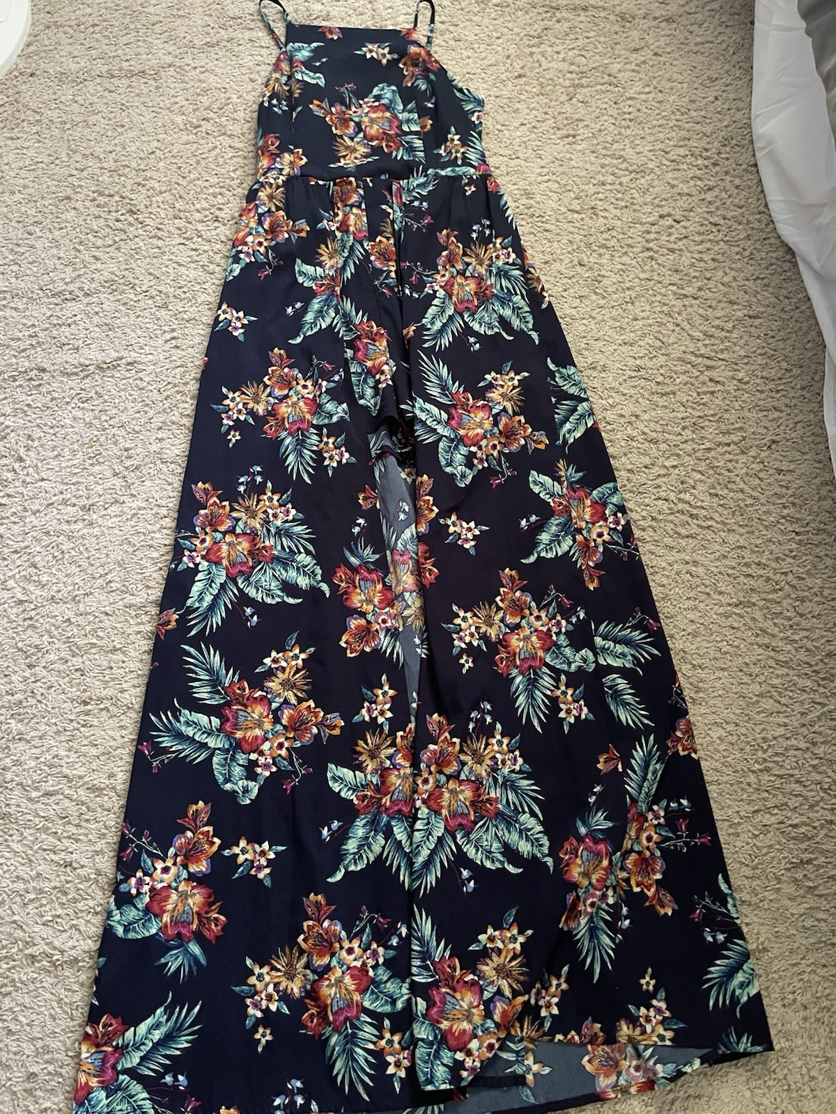 Band of Gypsies Women’s S Floral Tropical Halter Maxi Dress/shorts romper