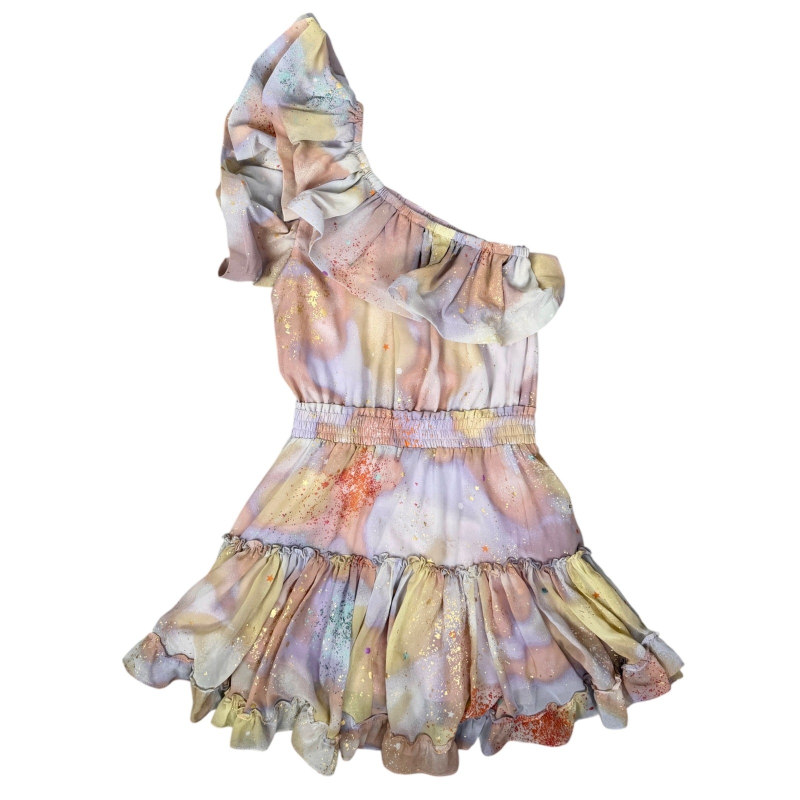 Buddy Love Sofia One Shoulder Ruffle Cocktail Dress in Taurus Small Girly Party