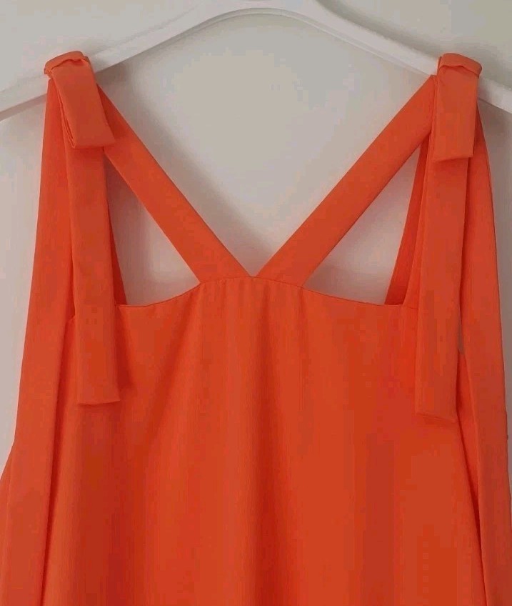 Summer dress ❤ orange ❤ long straps bows party wedding “mullet” size 38/40