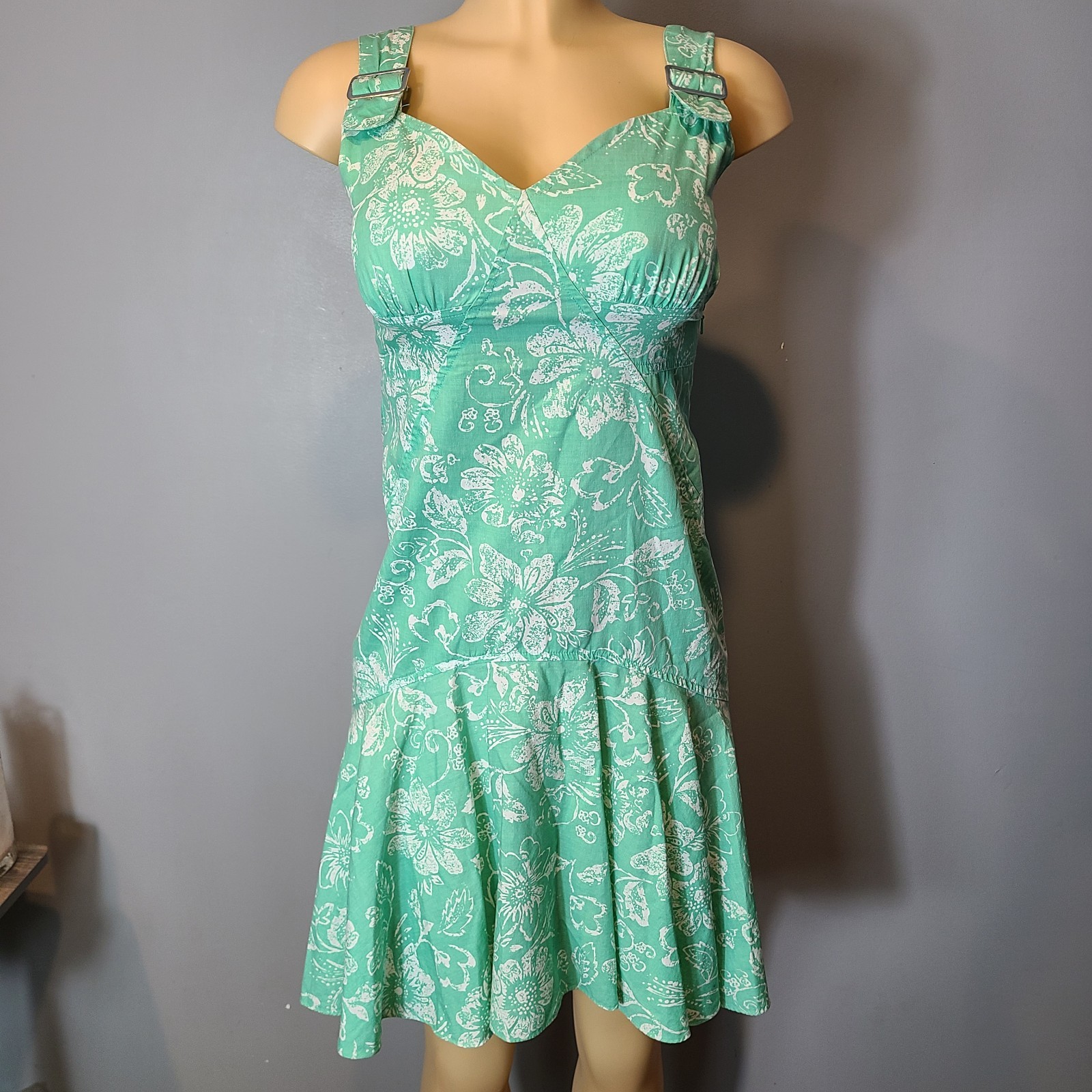 VTG 1990s Together Dress Sz 4 Drop Waist Floral Retro Romantic Resort Sweetheart