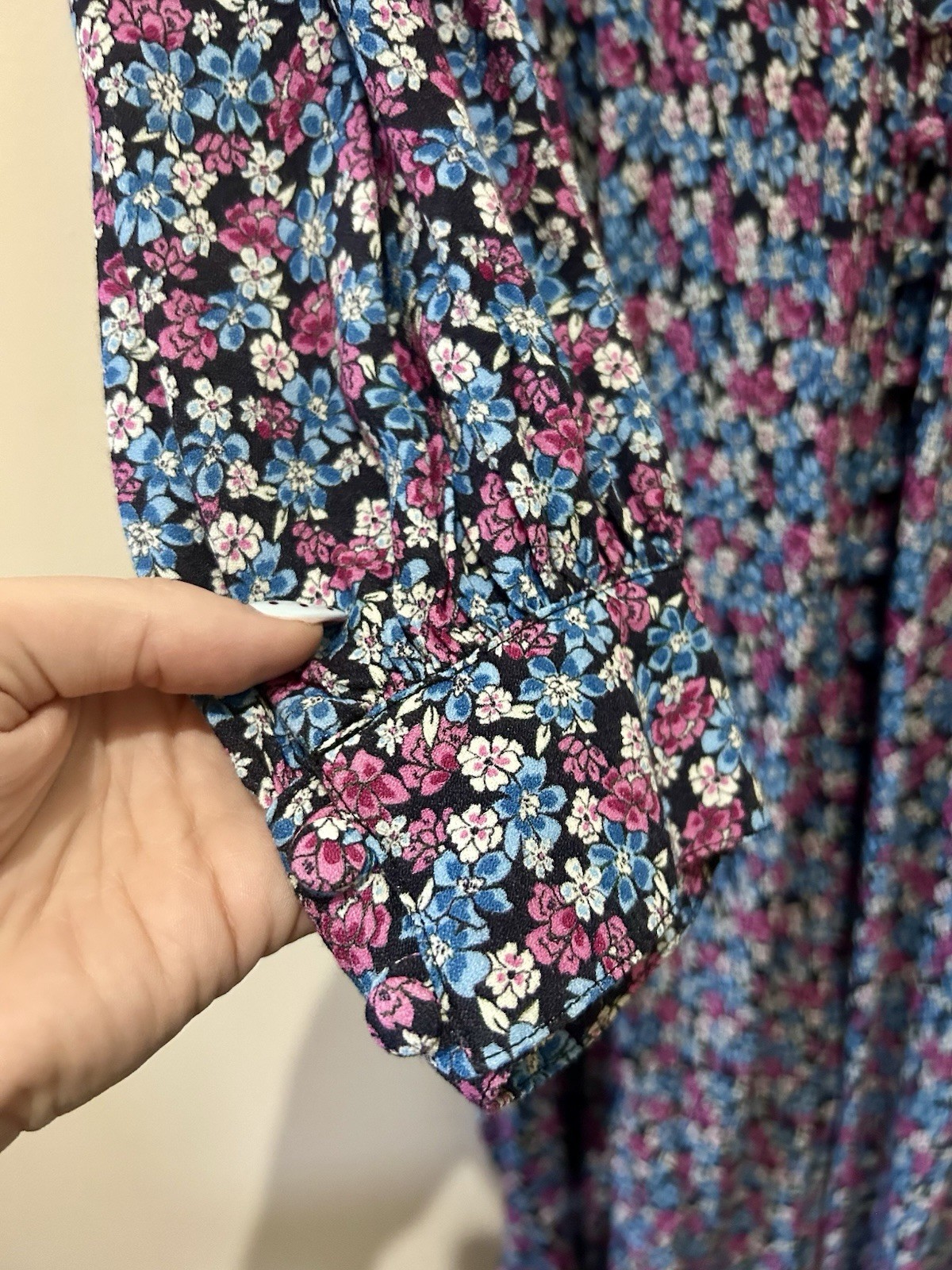 Ghost Alivia Floral Navy Midi Dress Size XL UK 16 BNWT