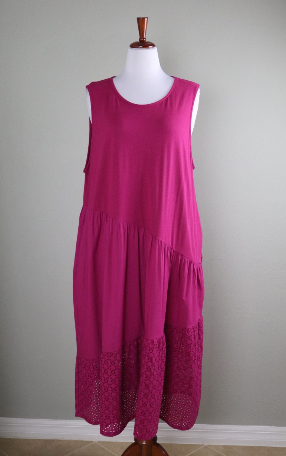 CHICO’S Outlet NWT $98 Asymmetric Mixed Tiered Tank Dress Size 4 2XL / XXL