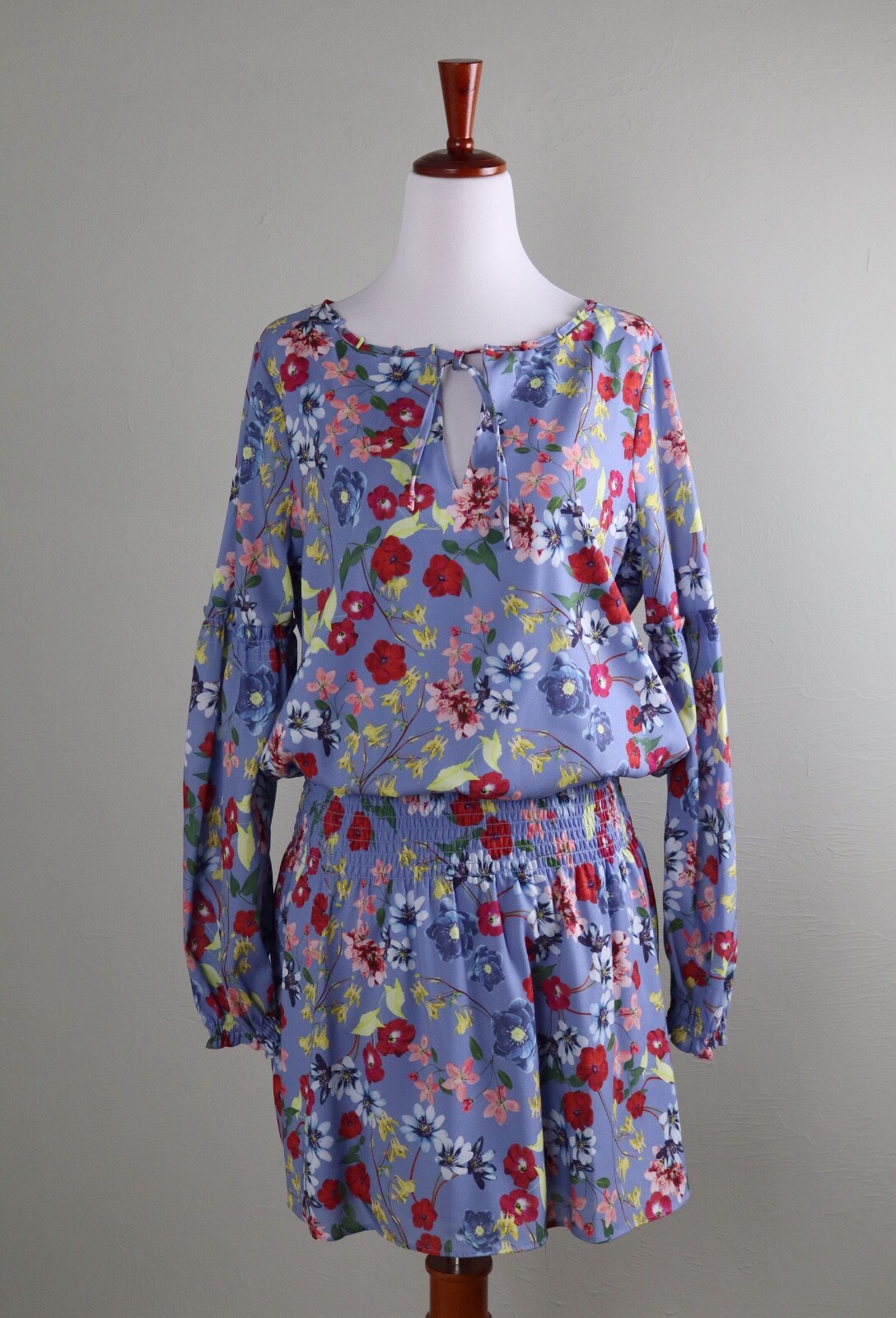 PARKER NWT $398 Floral Smocked Lined Blouson Mini Dress Size Small