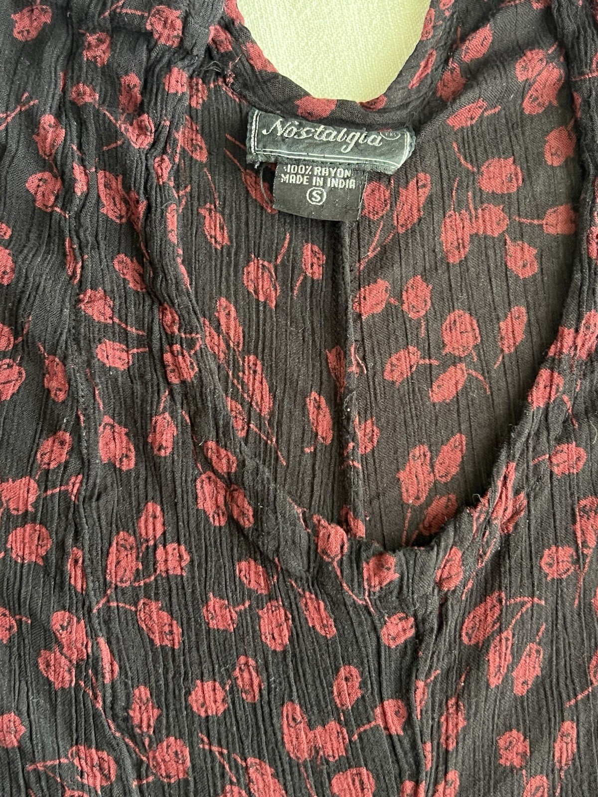 VTG Nostalgia Fairycore Whimsygoth Grunge Boho Cottage Dress Floral Rayon Small