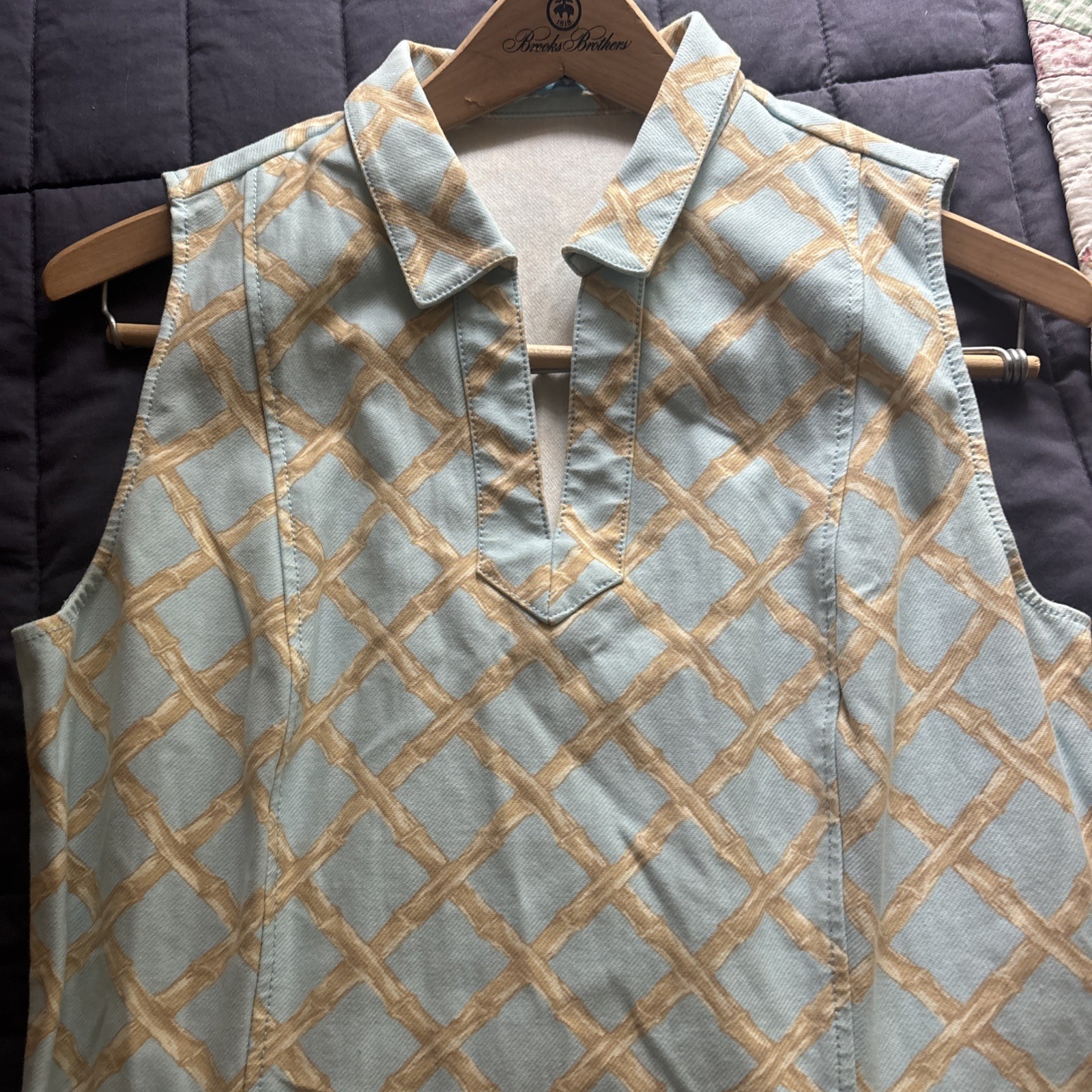 Vintage Light Blue Bamboo J McLaughlin Sleeveless Dress