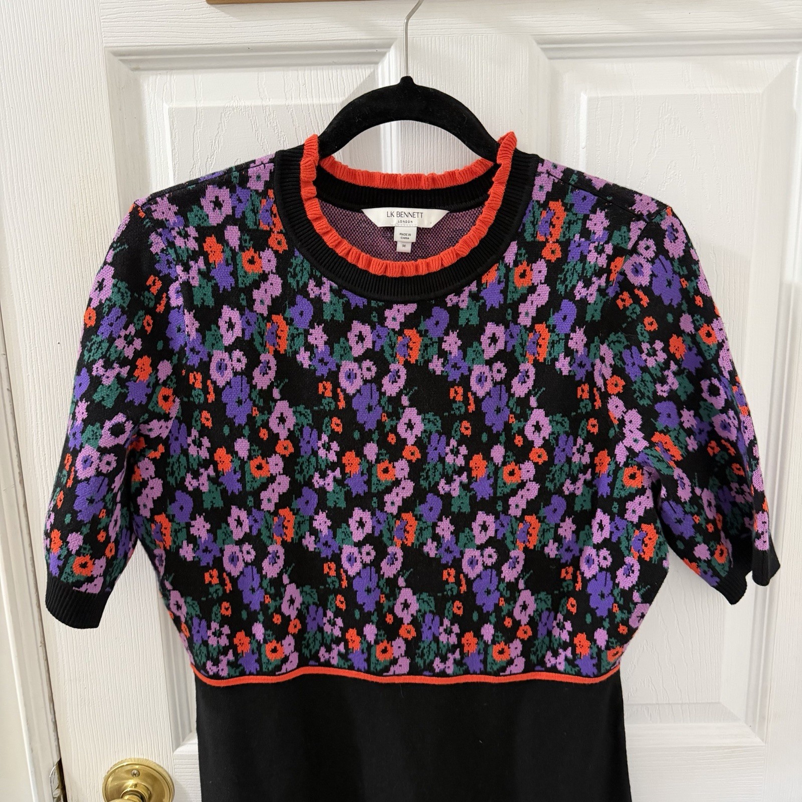LK Bennett Joy Pop Floral Jacquard LENZING™ ECOVERO™ Viscose Dress Medium