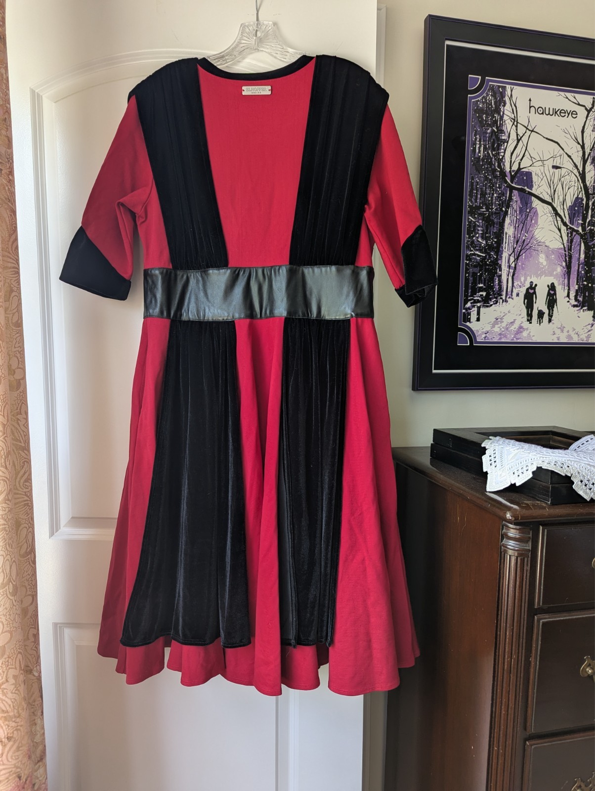 XL Elhoffer Design Red Black Velvet Galactic Decoy Star Wars Dress SDCC