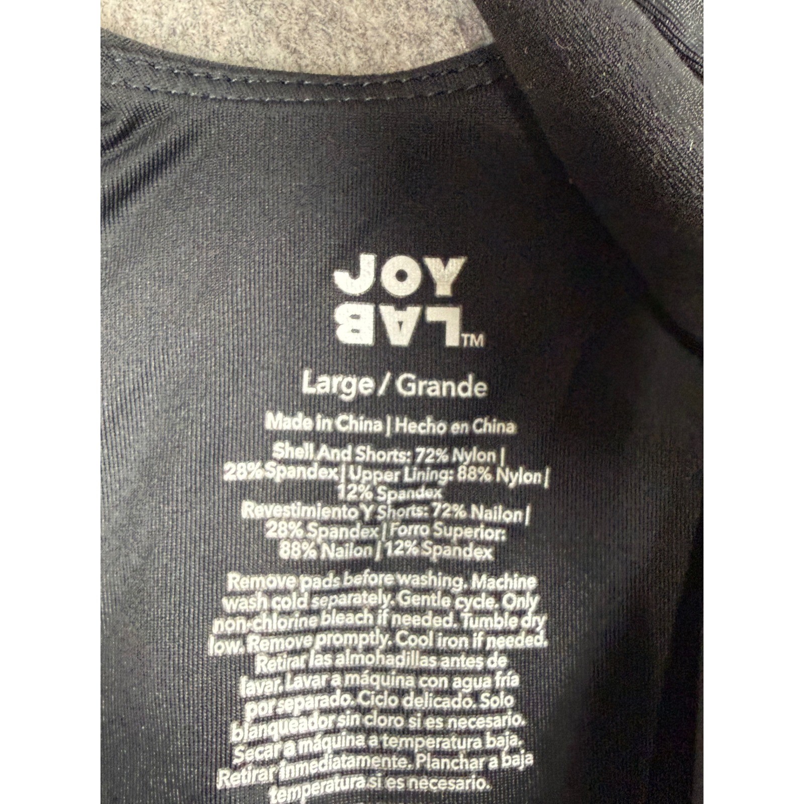 JoyLab Women Black Activewear Exercise Dress Tie Waist Built-in Shorts Large