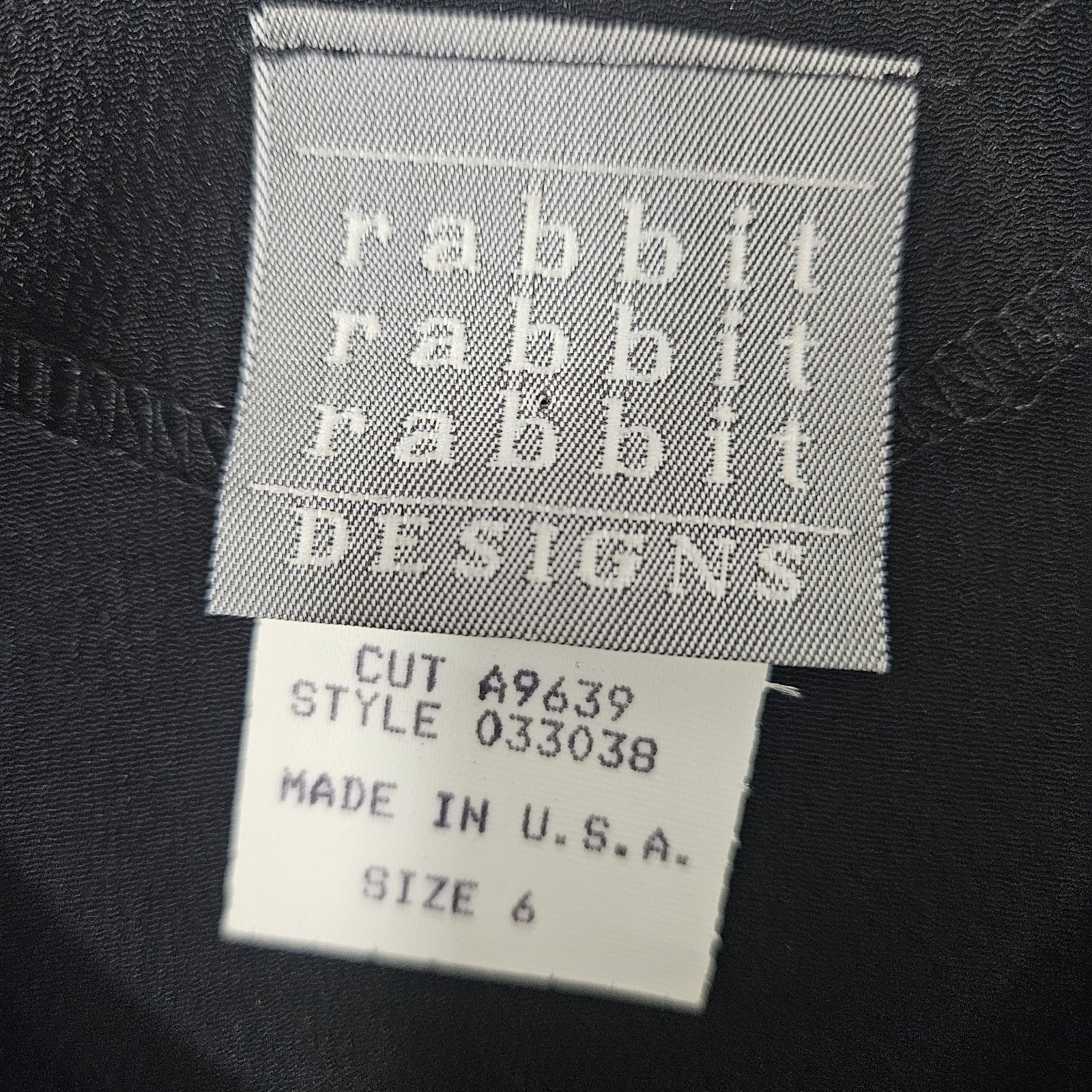 Rabbit Design Size 6 Little Black Dress Covered Buttons Down Front Crepe Vtg USA
