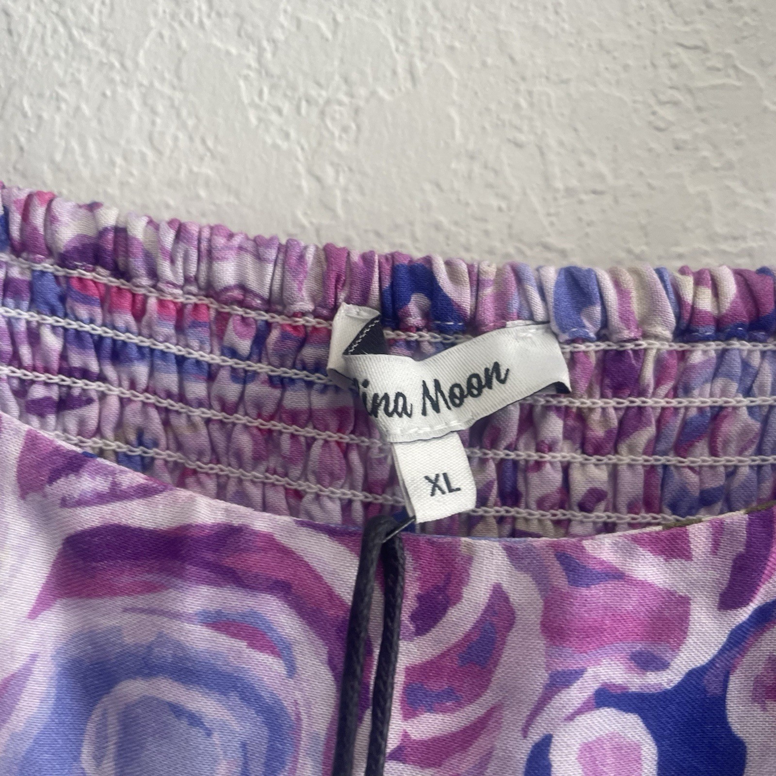 Celina Moon SIZE XL Purple Blue Maxi Dress Sleeveless Stretch Floral Boho NEW