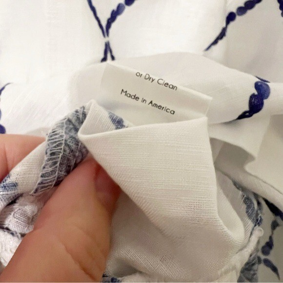 Brooke Wright Lucy Dress Shell Print Blue White Shift Dress Size XS