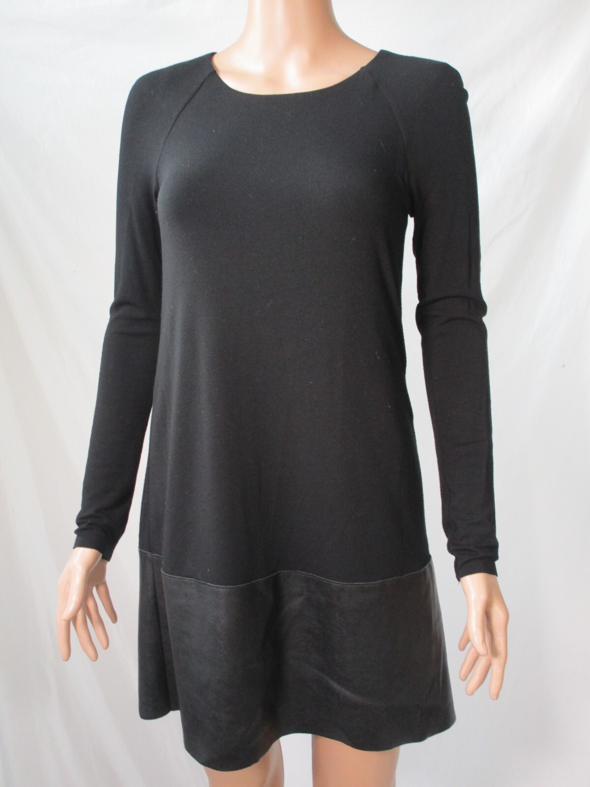 Bailey 44 black knit faux leather dress – size s