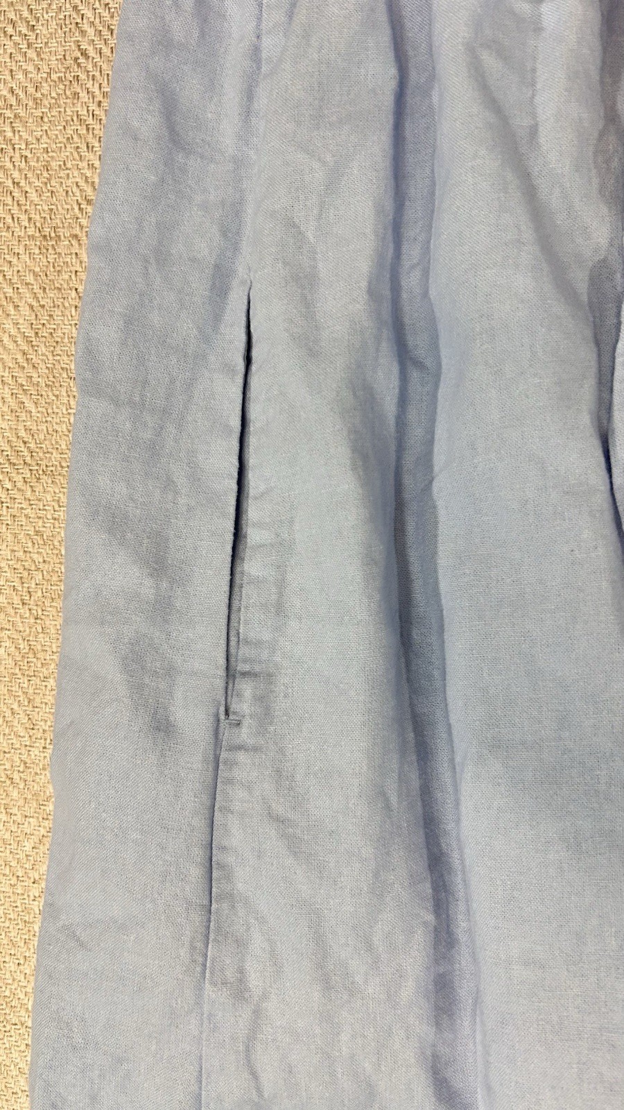 Isabel Maternity by Ingrid & Isabel Blu Casual Linen Dress Size Small Baby Doll